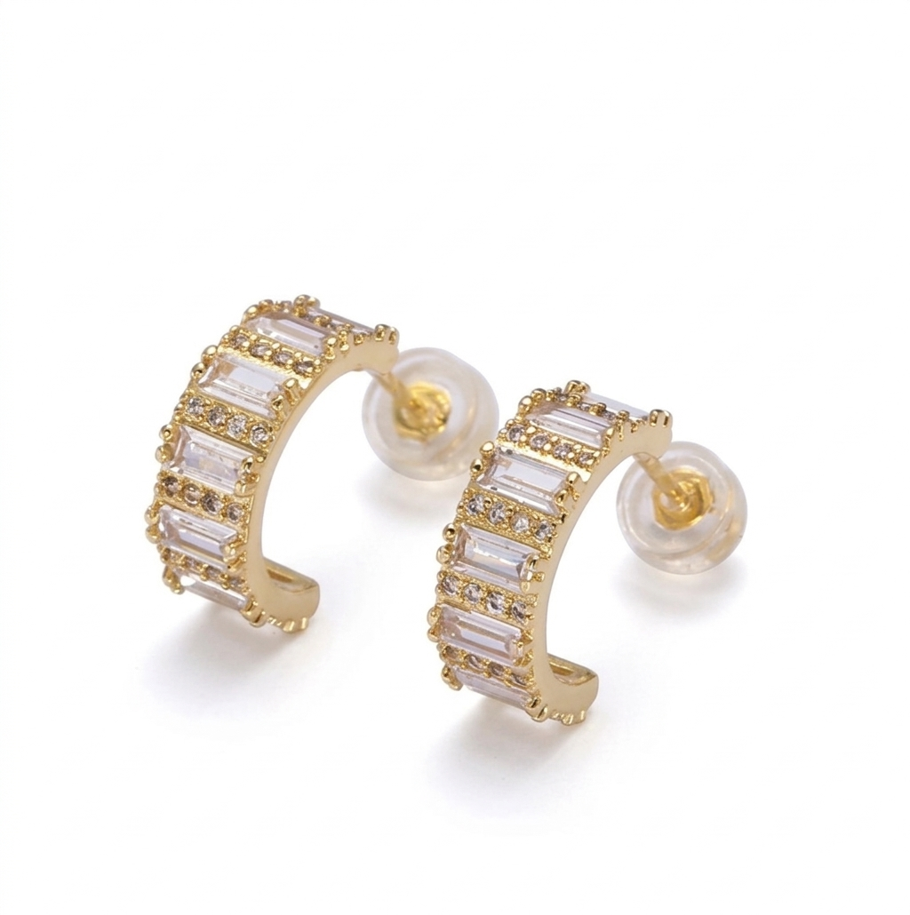 Baguette Micro Cz Hoops