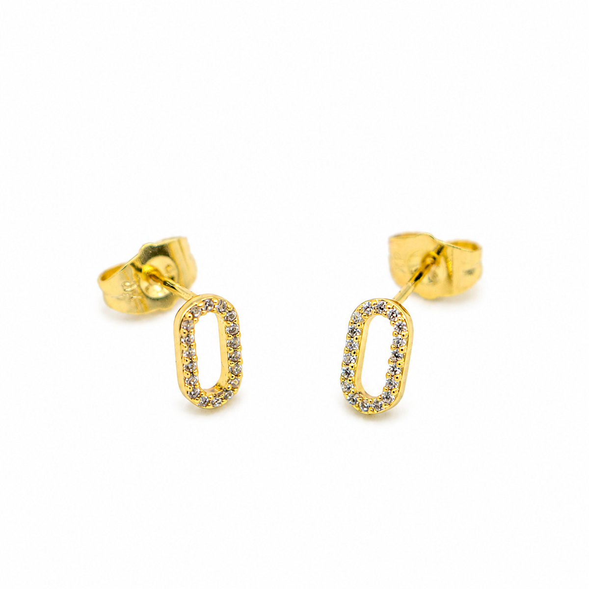 Open Oval CZ Studs