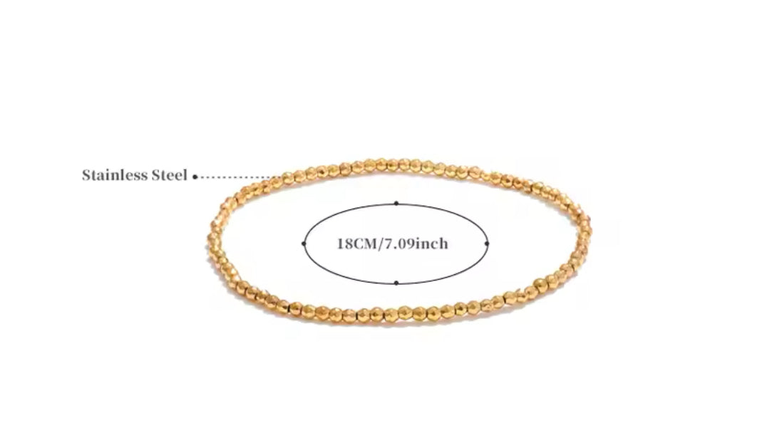 Gold Beaded Stretch Bracelet