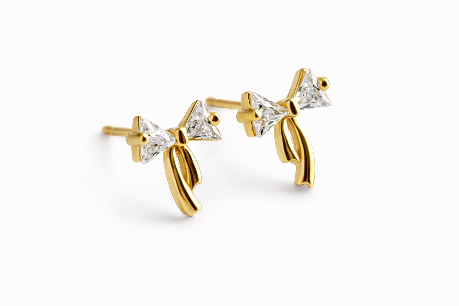 Dainty Bow Sparkle Studs