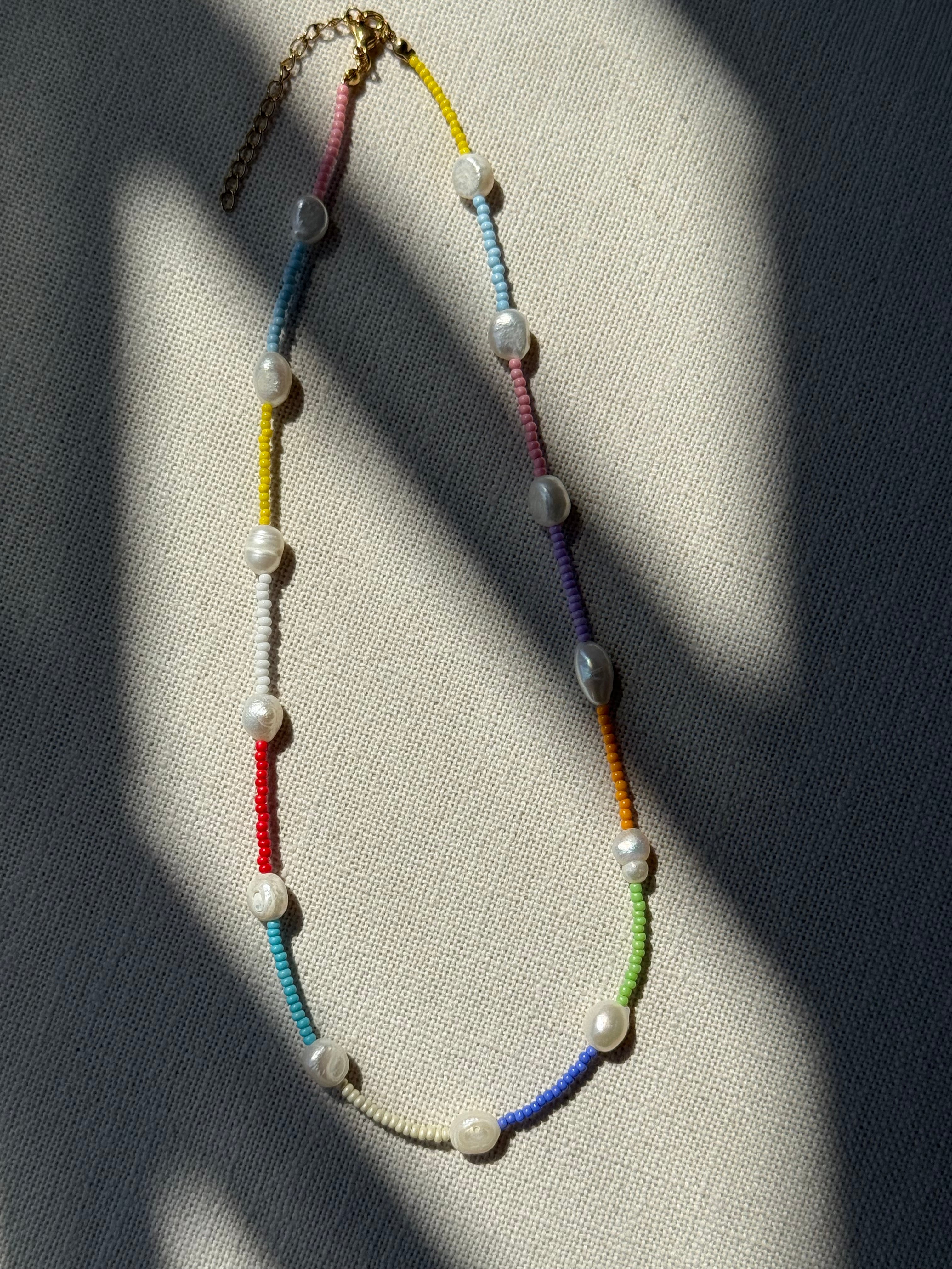 Colorful Pearl & Bead Necklace