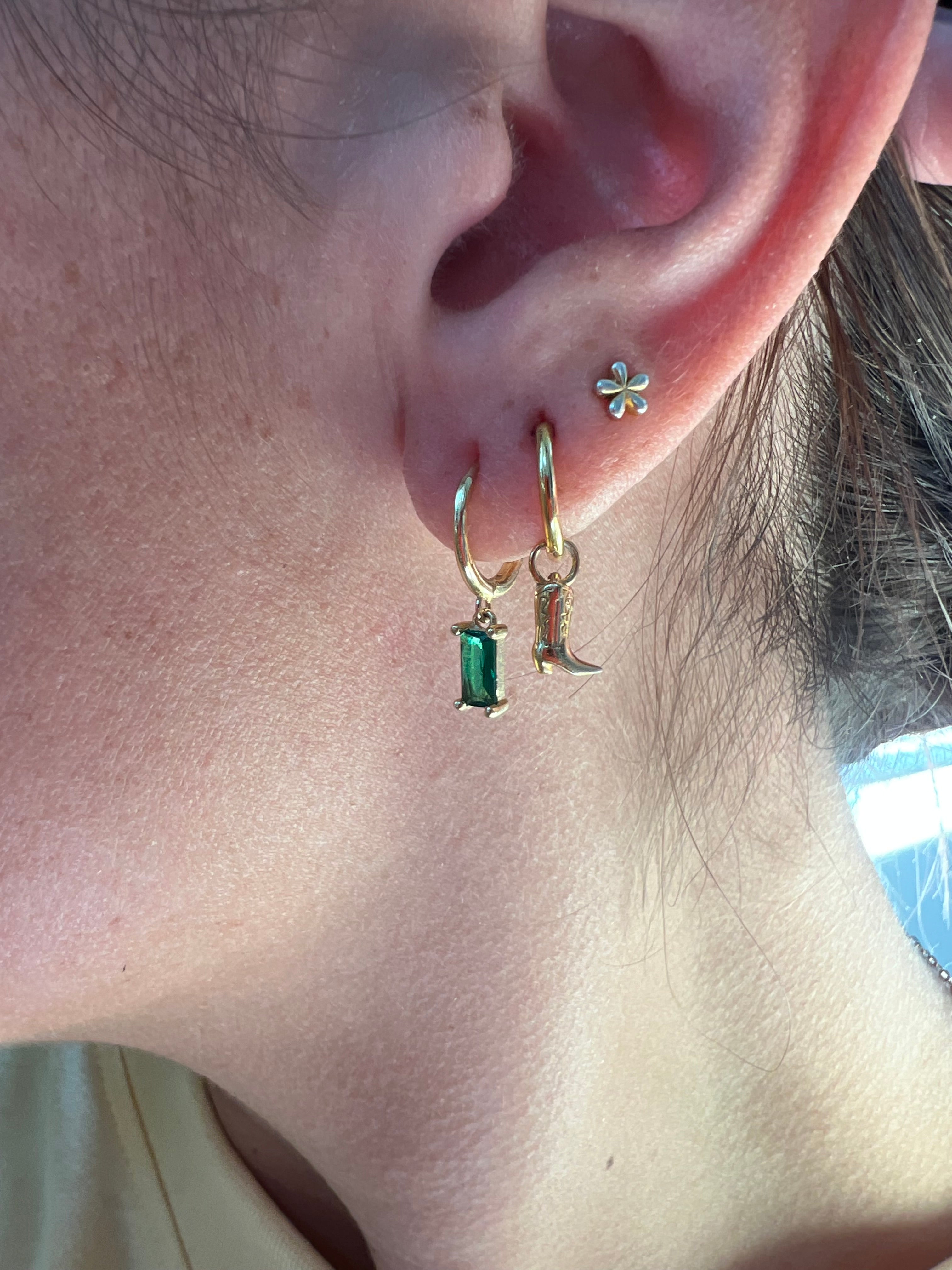 Dainty cowboy boot dangle