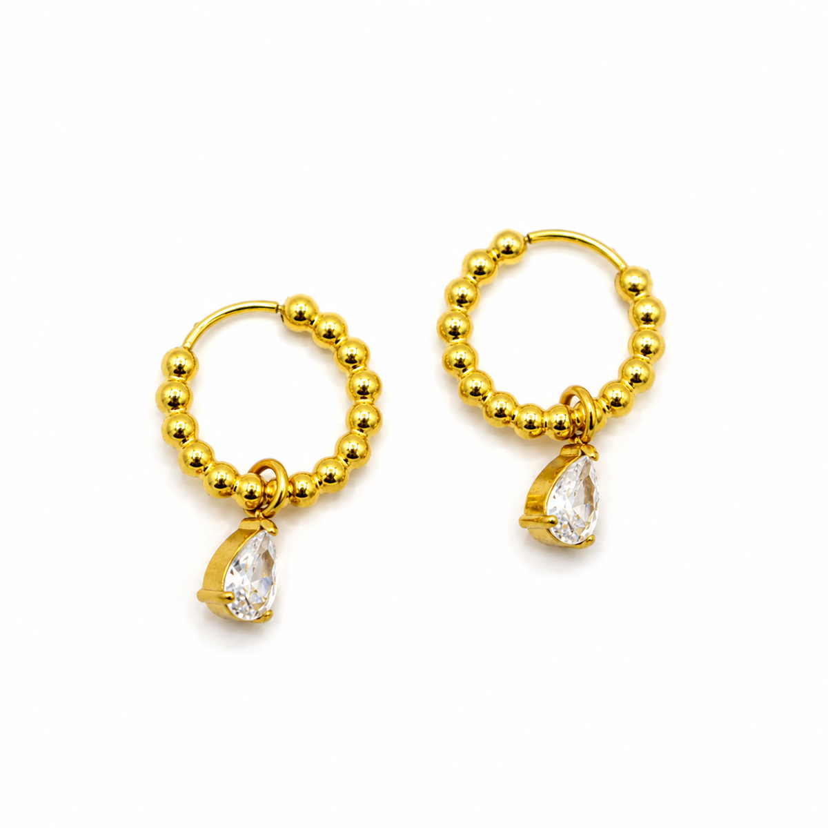White CZ Stone Dangle Earring