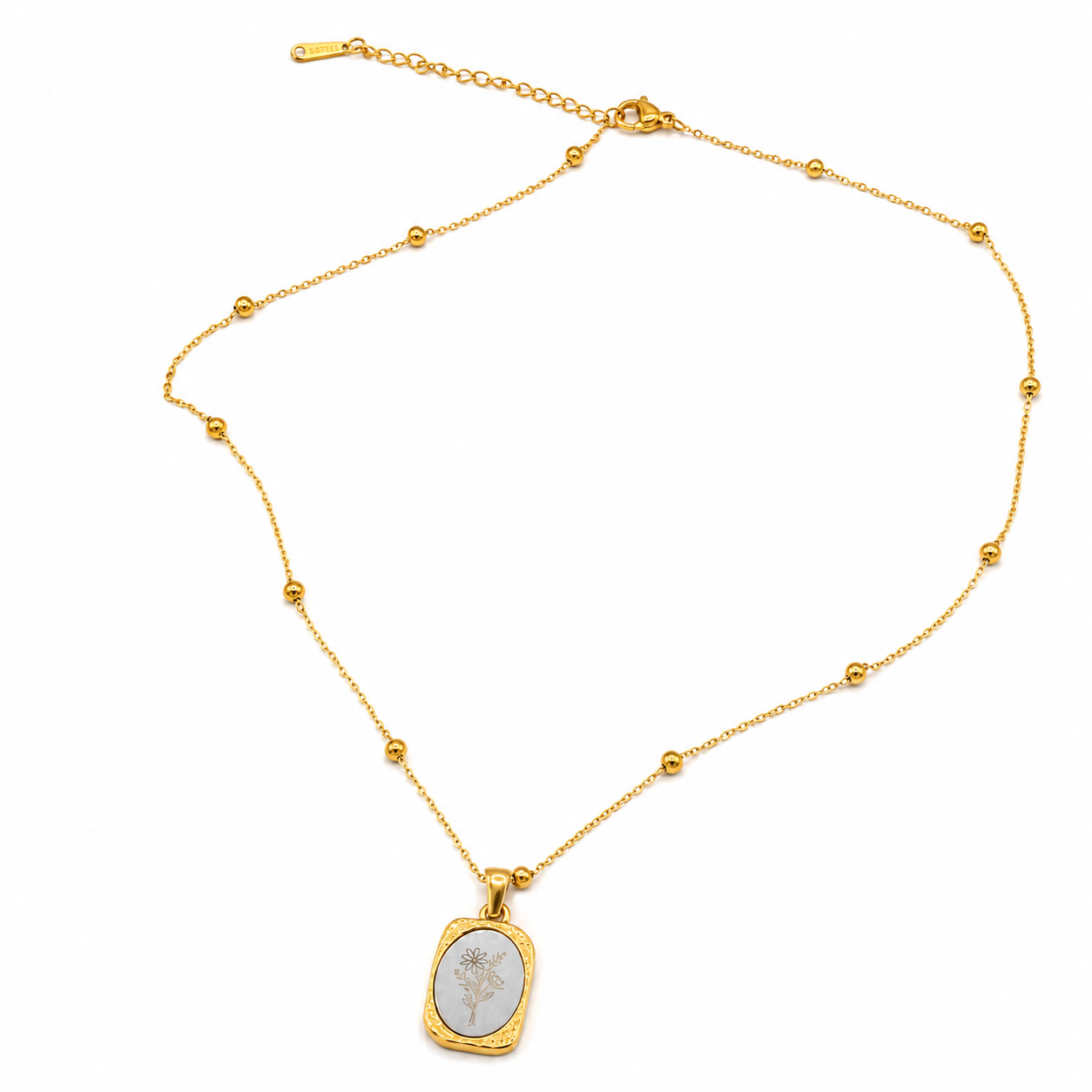 Engraved Flower Necklace