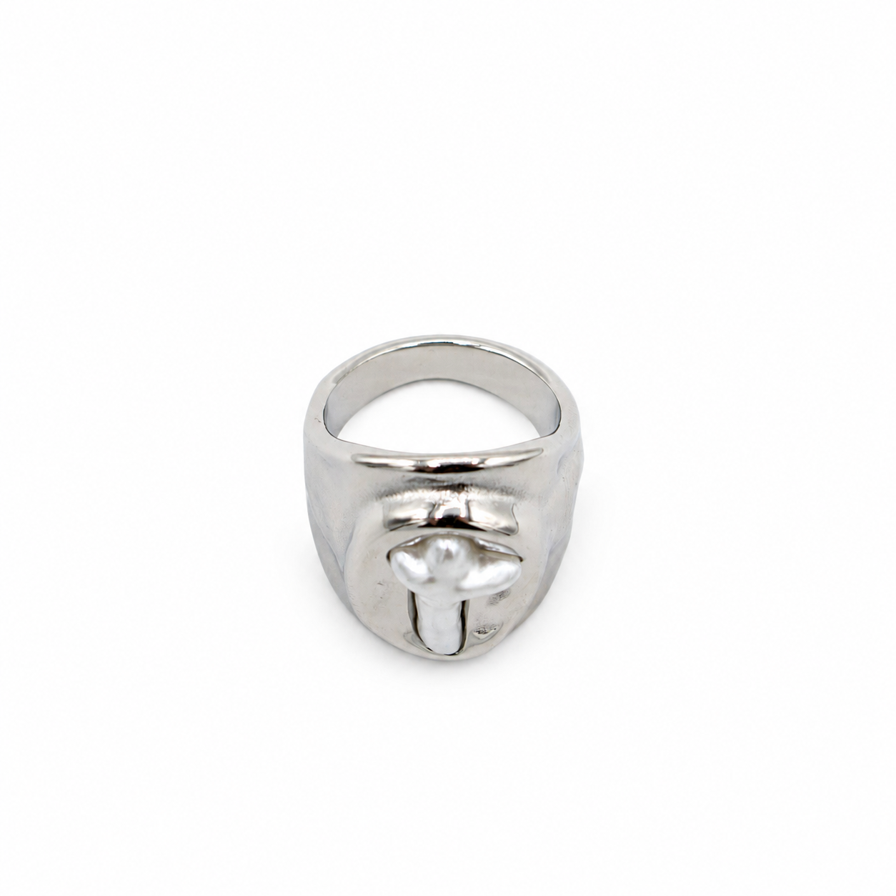Statement Cross Ring Silver
