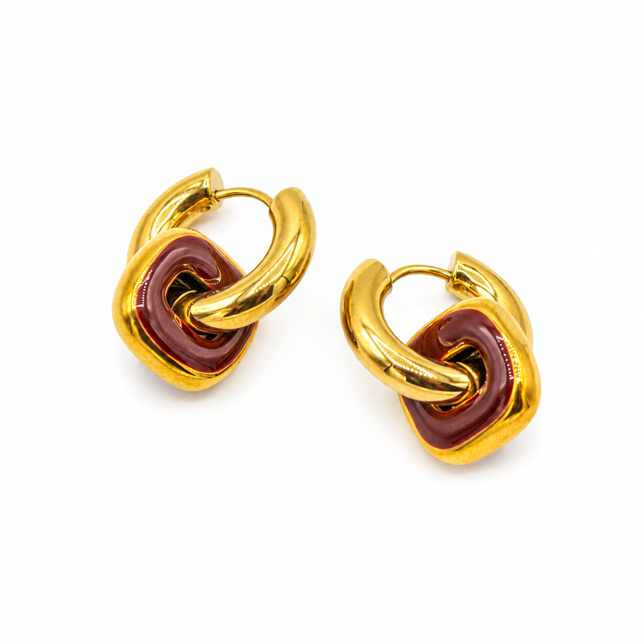 Brown & Gold Dangle Earrings