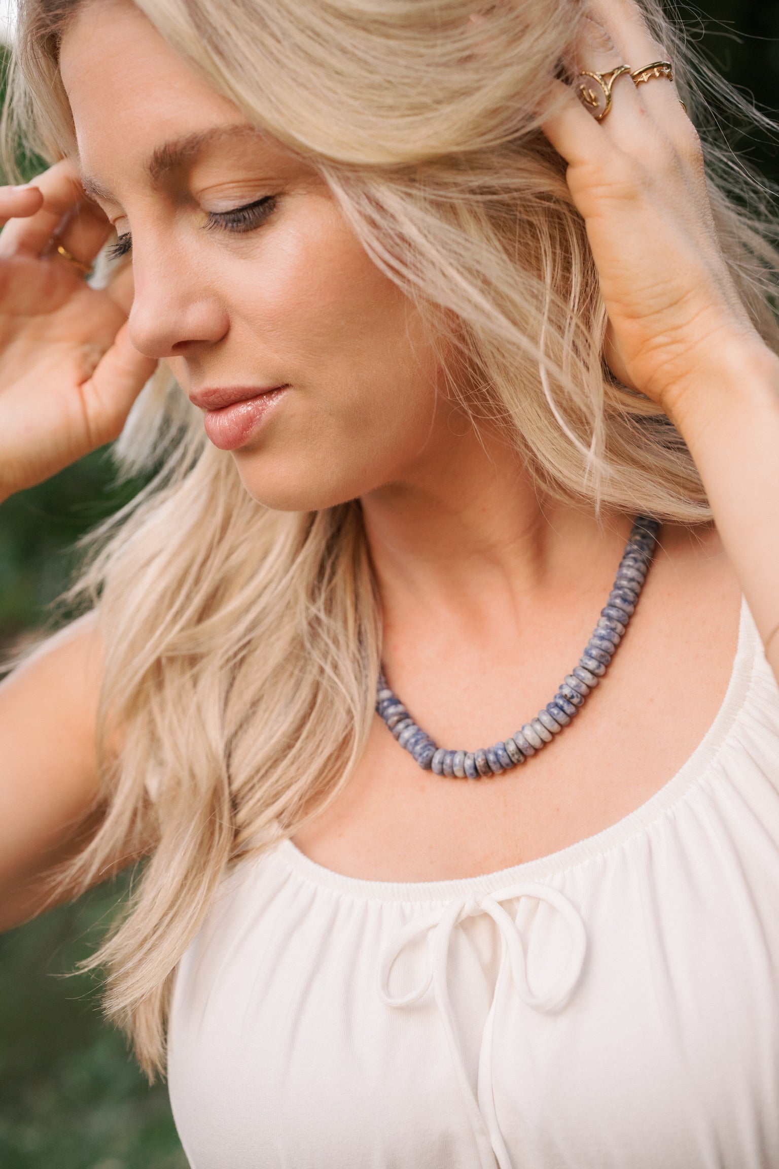 Blue Lagoon Agate Stone Necklace