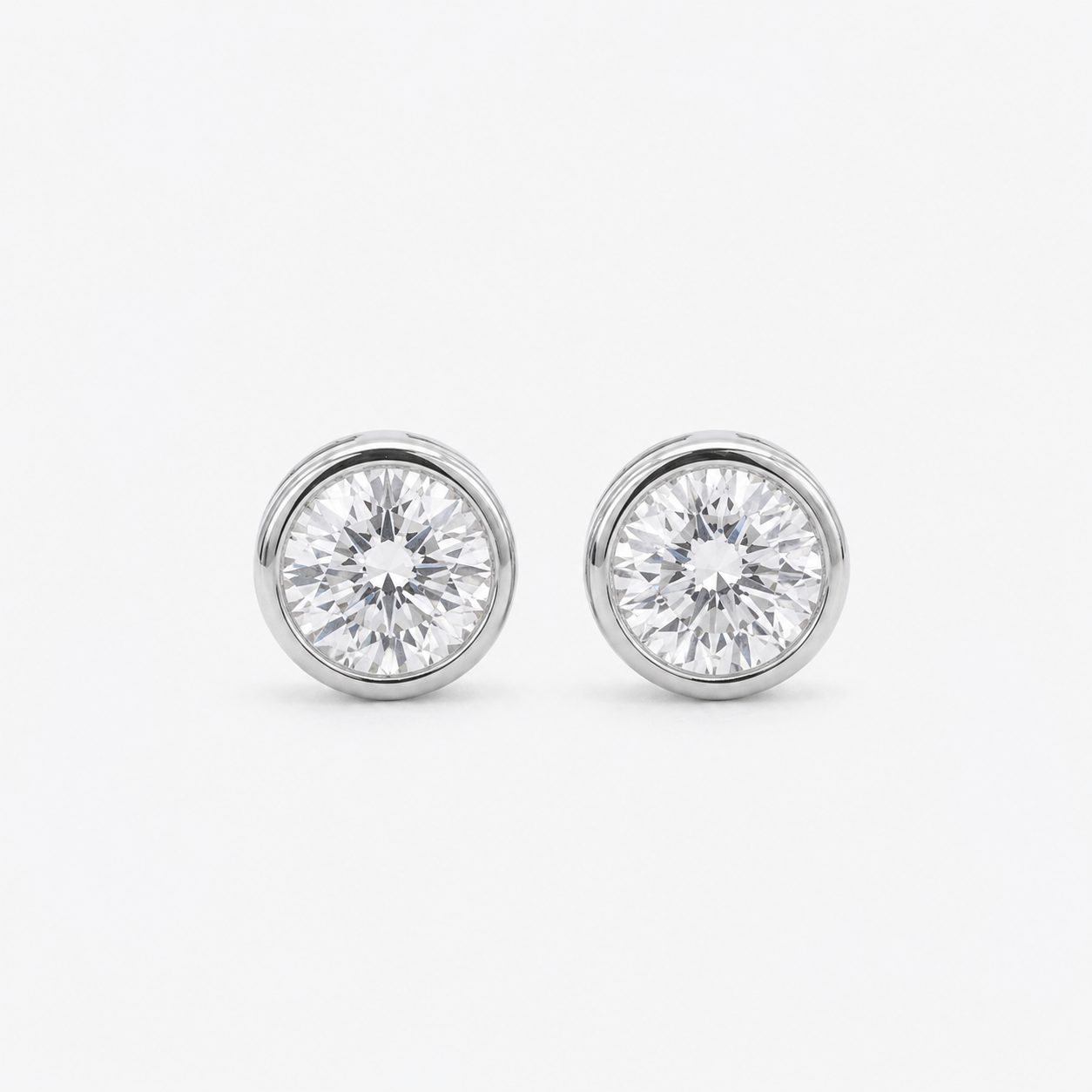 Round Cz Silver Studs