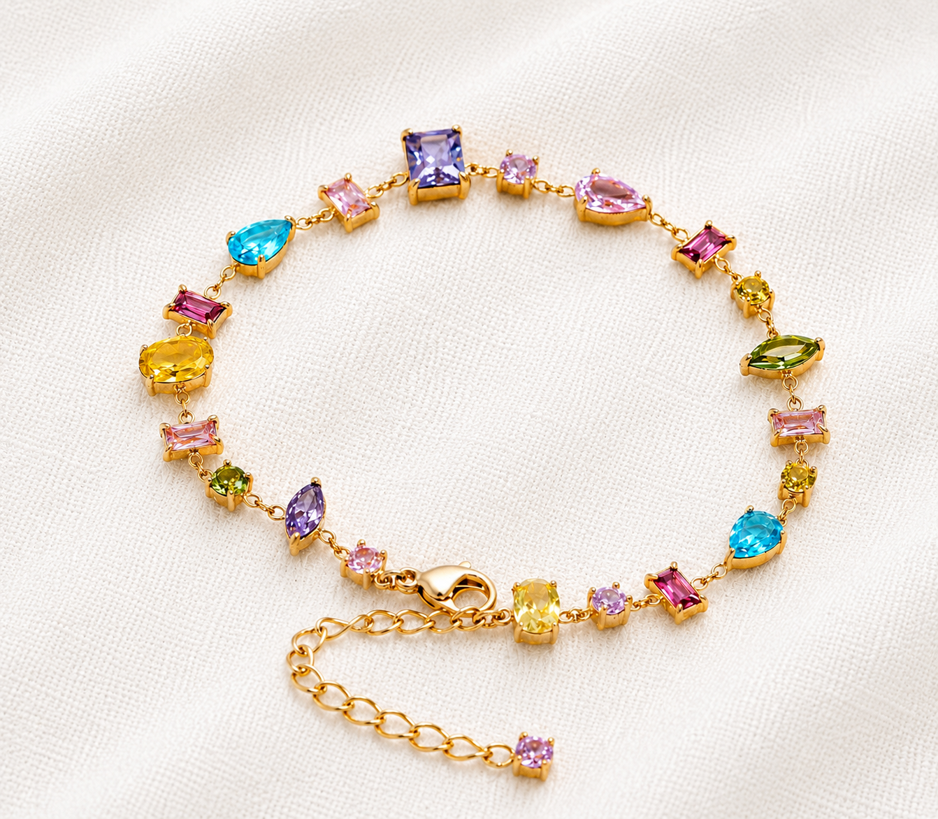 Multi Color Cz Bracelet
