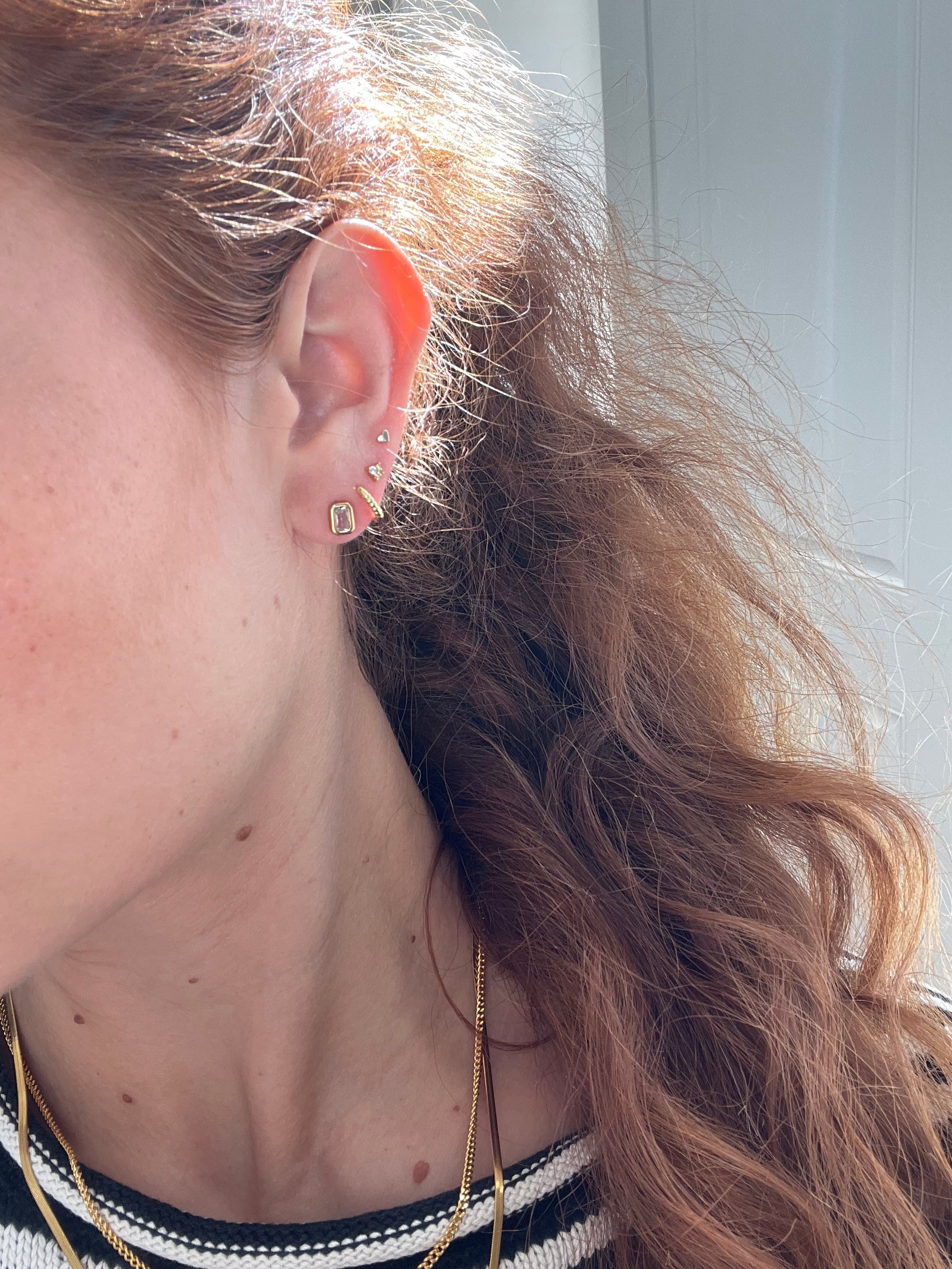 CZ Baguette Studs