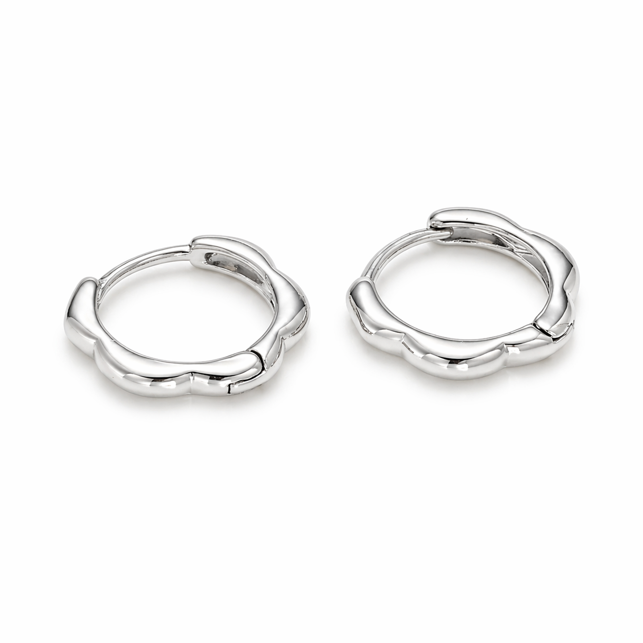 Flower Shape Huggies- Silver