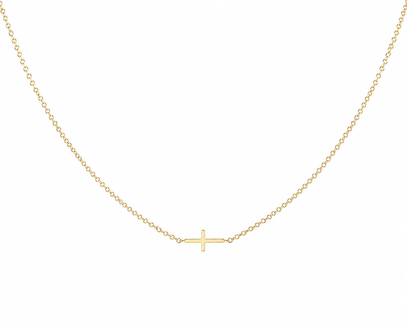 Thin Cross Necklace- In Line