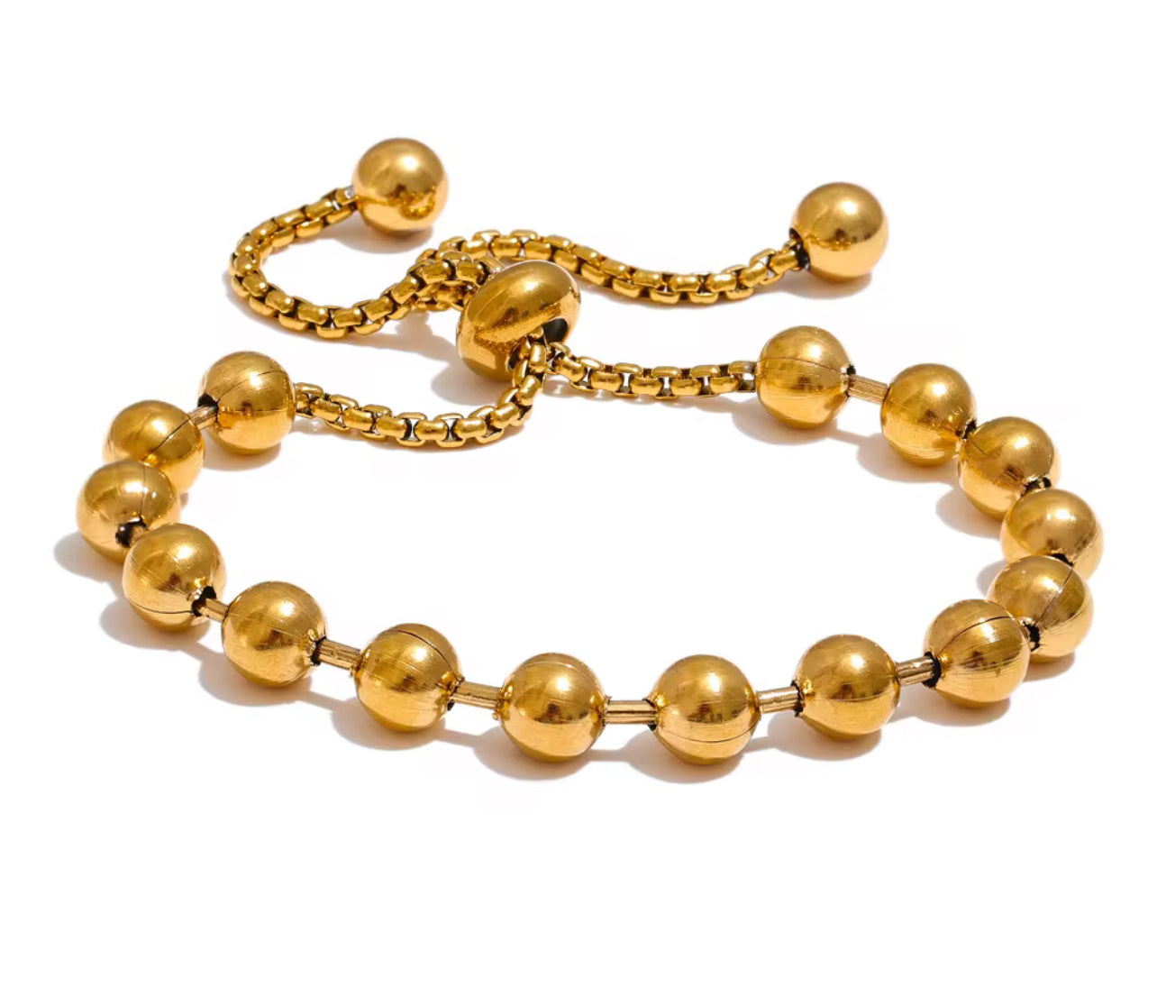 Gold Metal Bead Bracelet