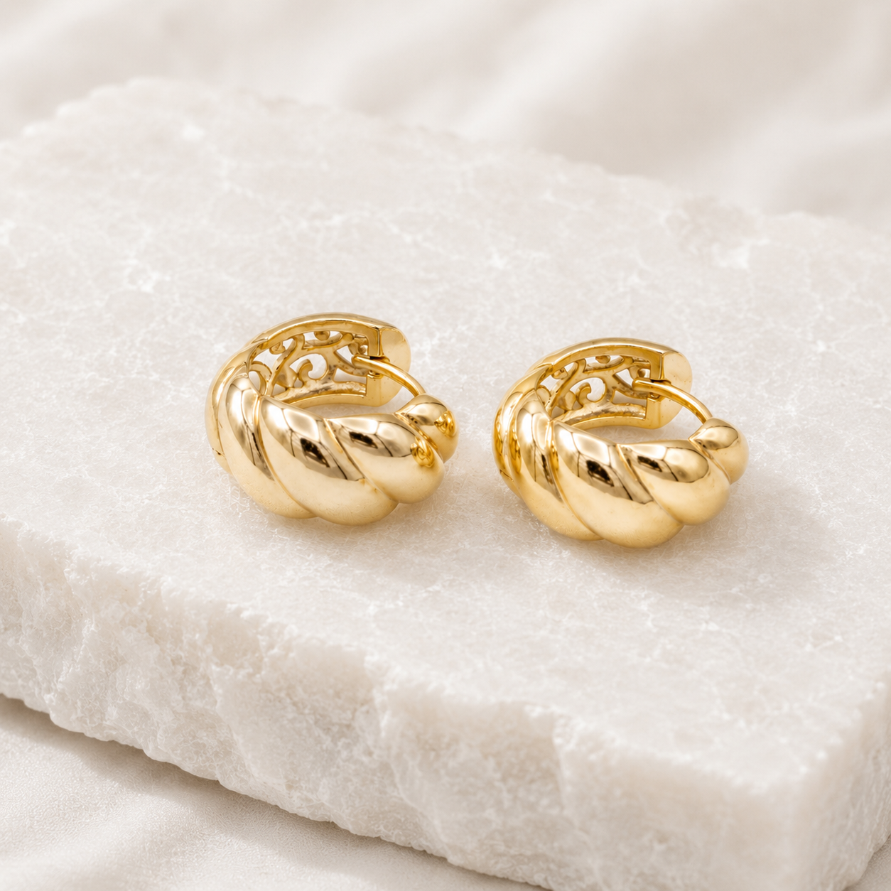 Braided Huggie Hoops