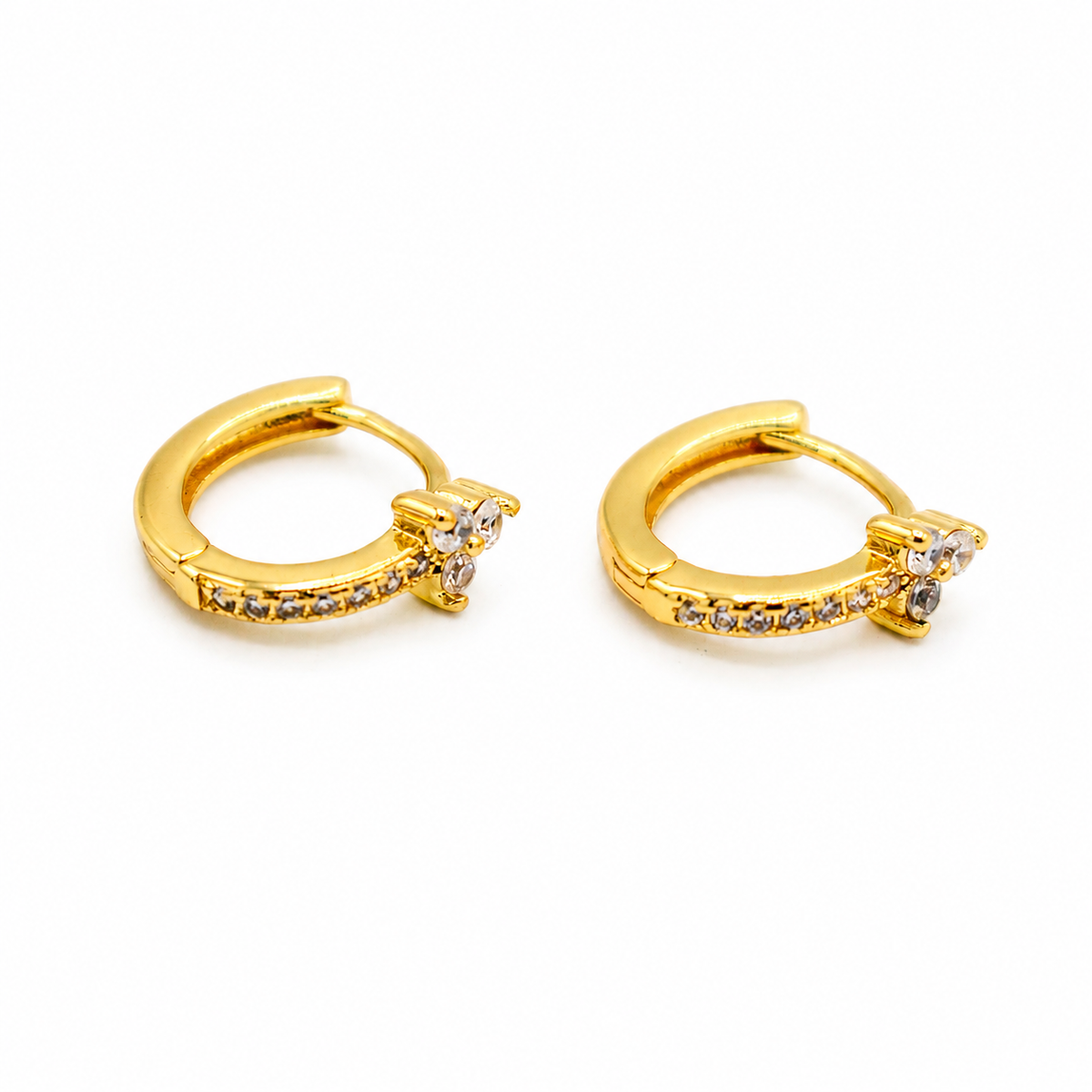 CZ Cluster Gold Huggies