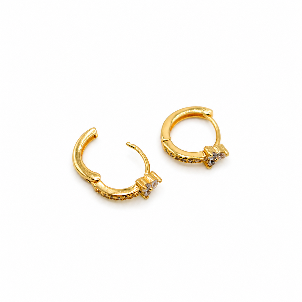 CZ Cluster Gold Huggies