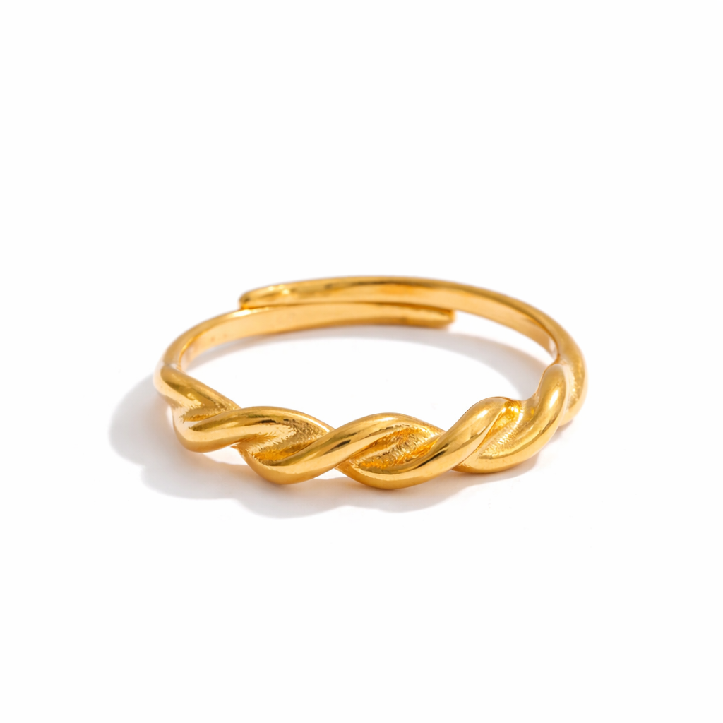 Gold twisted ring