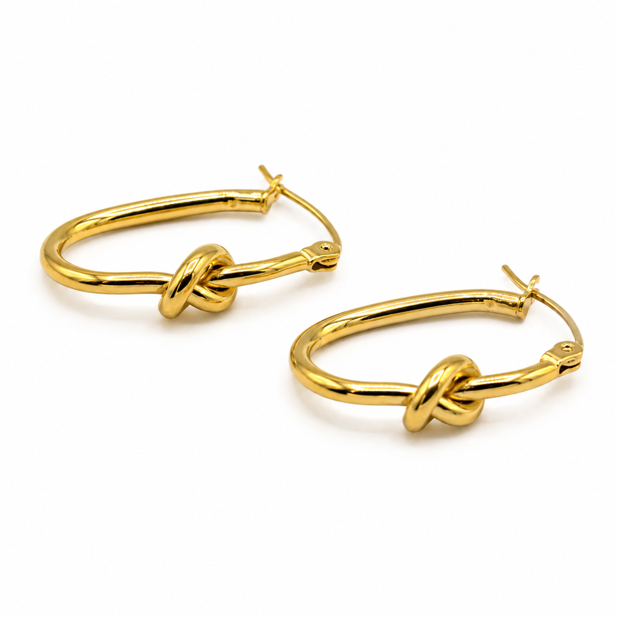 Oval Knot Hoops
