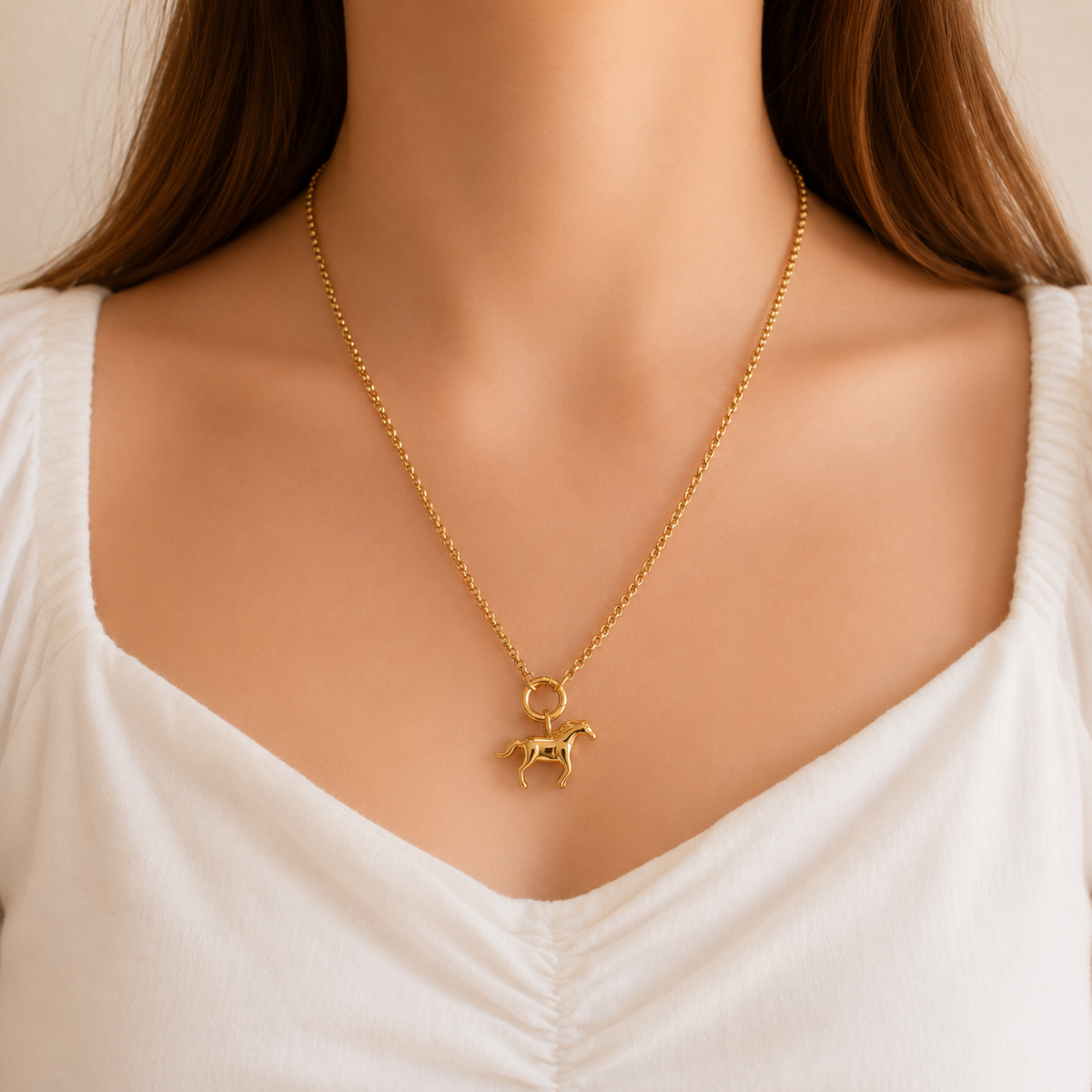 Horse Charm Gold Necklace