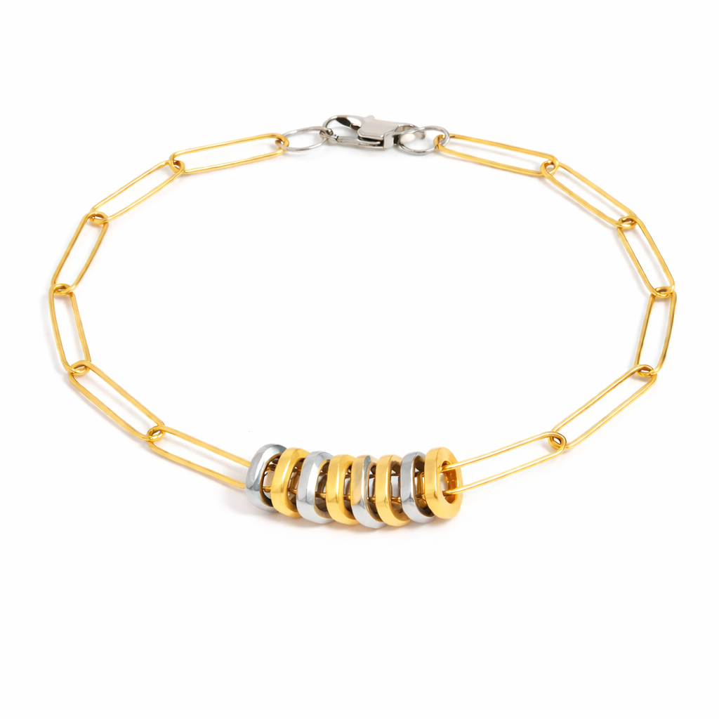 Mix Metal Paperclip Bracelet