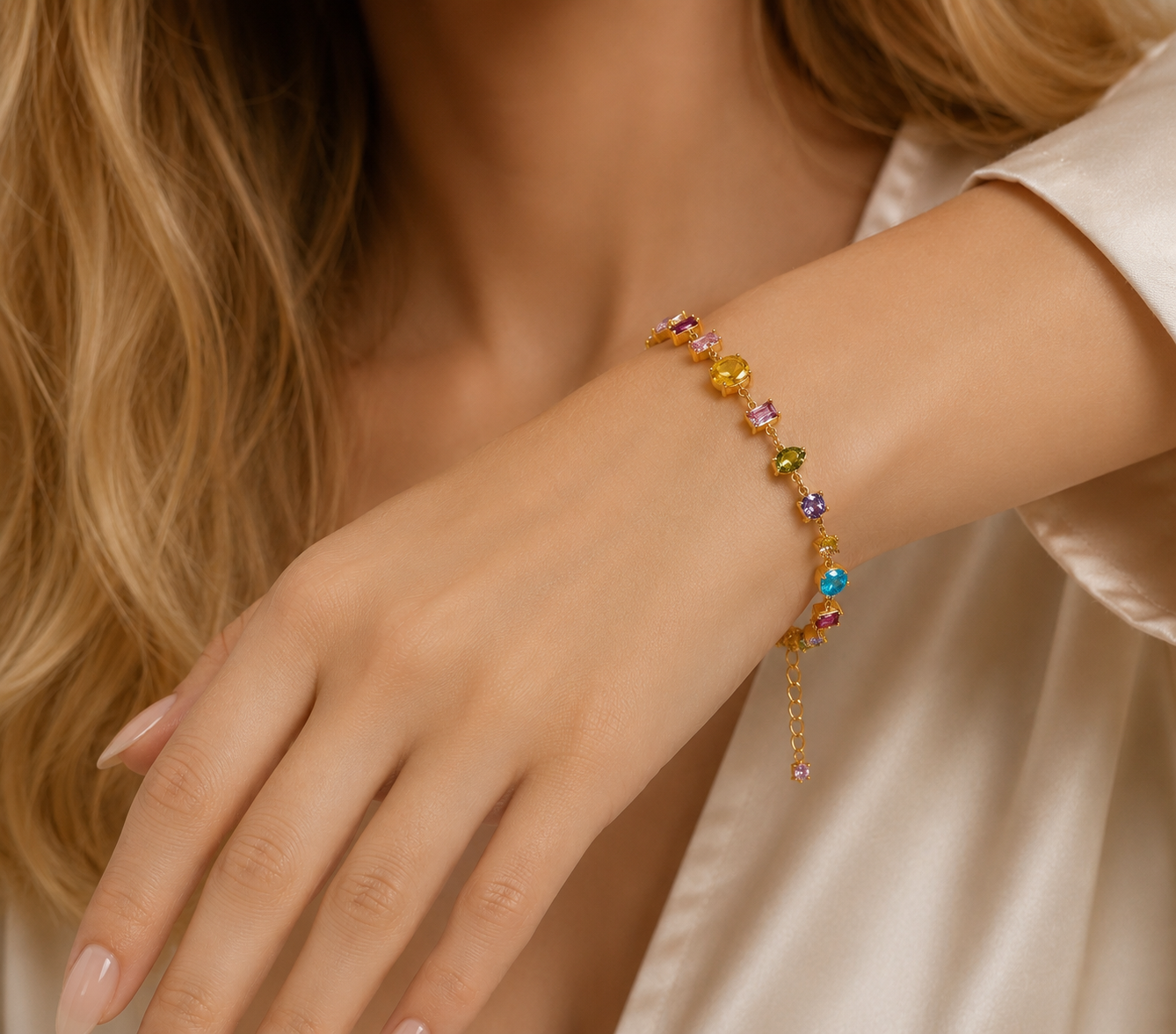 Multi Color Cz Bracelet