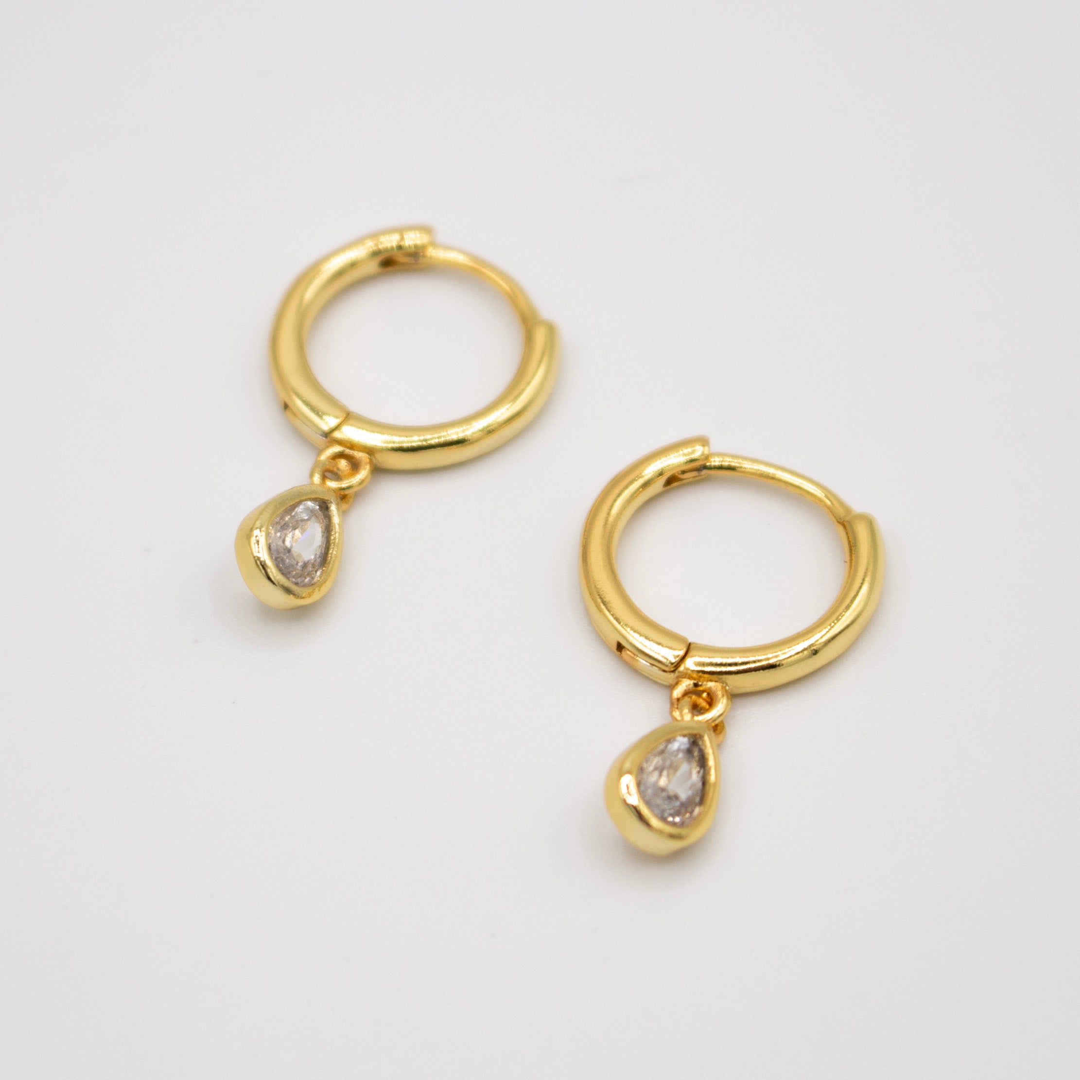 White Pear Drop Earrings