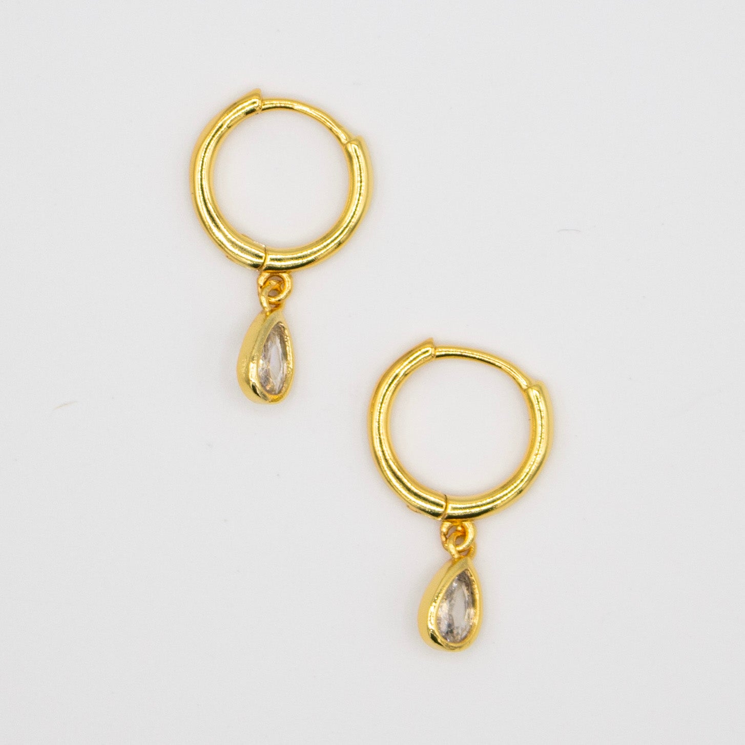 White Pear Drop Earrings