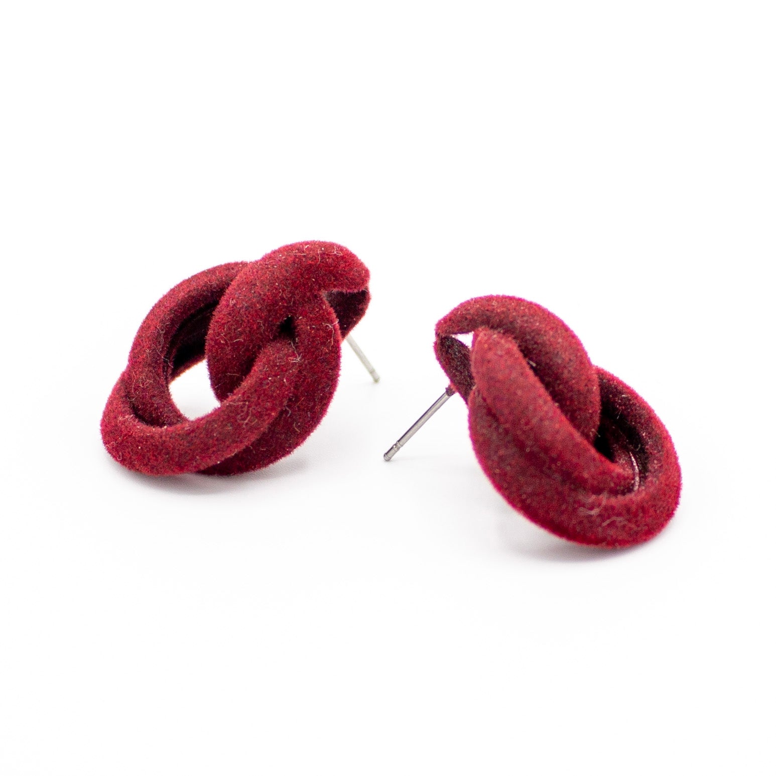 Velvet Maroon Pretzel Earrings