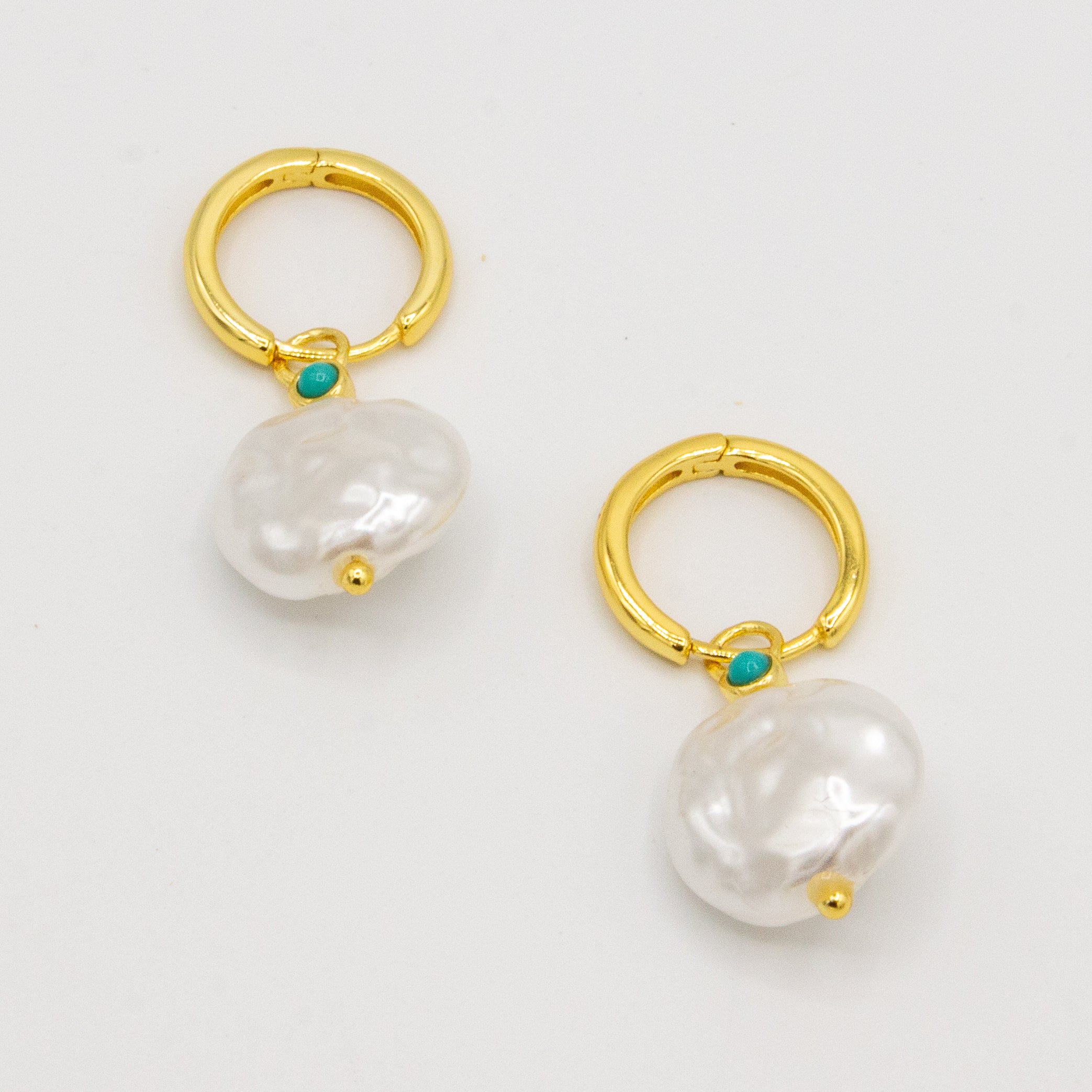 Golden Loop Pearl Earrings