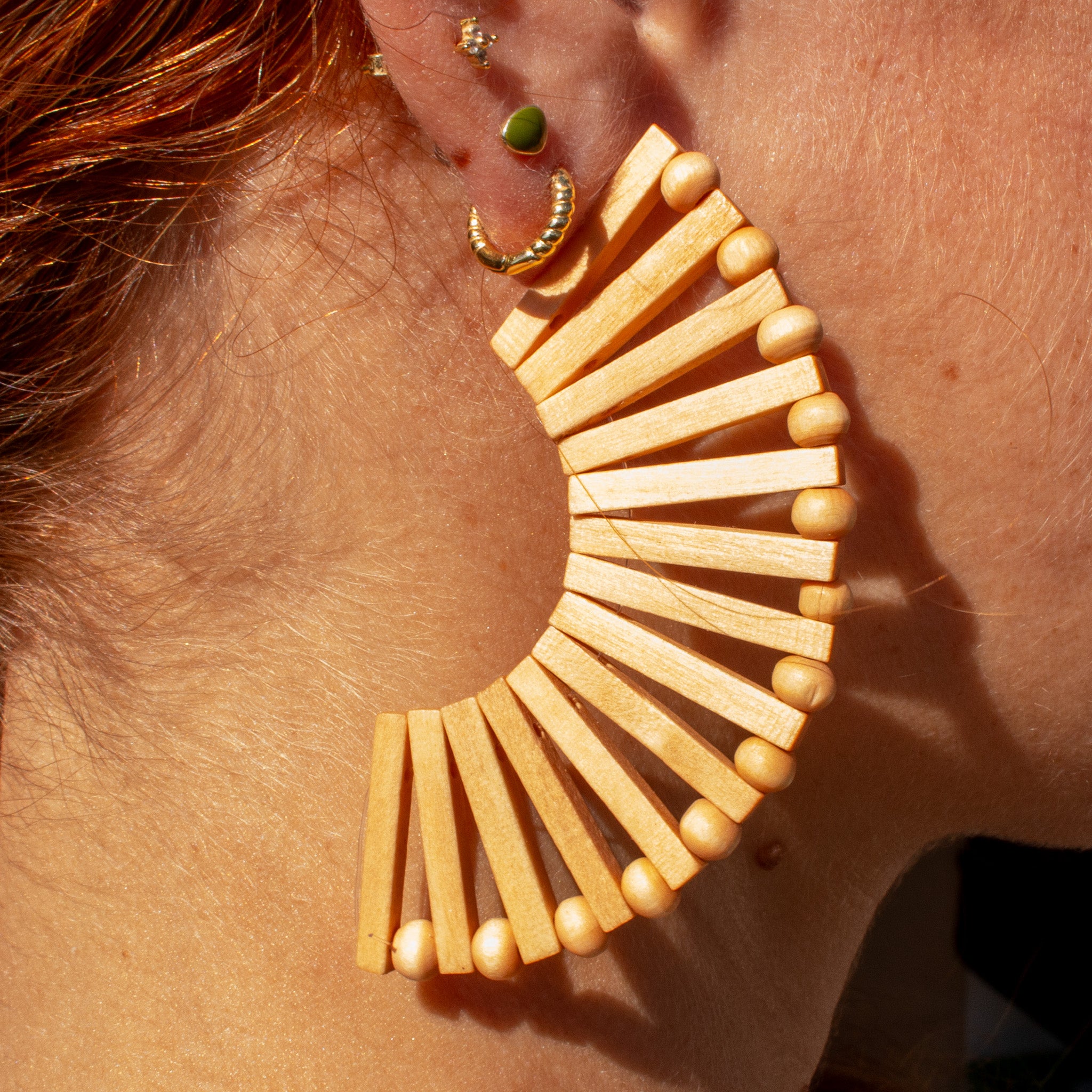 Wood Eclipse Earrings