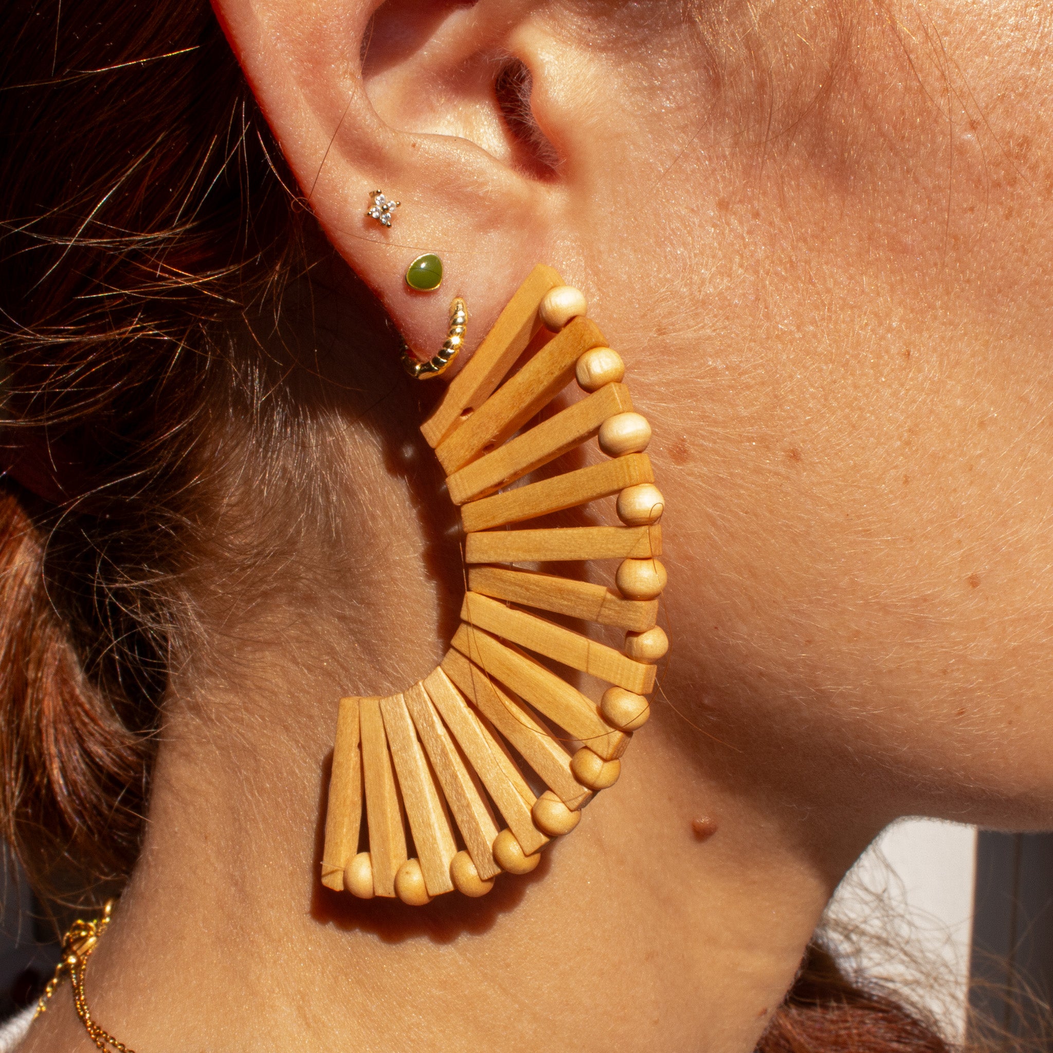 Wood Eclipse Earrings