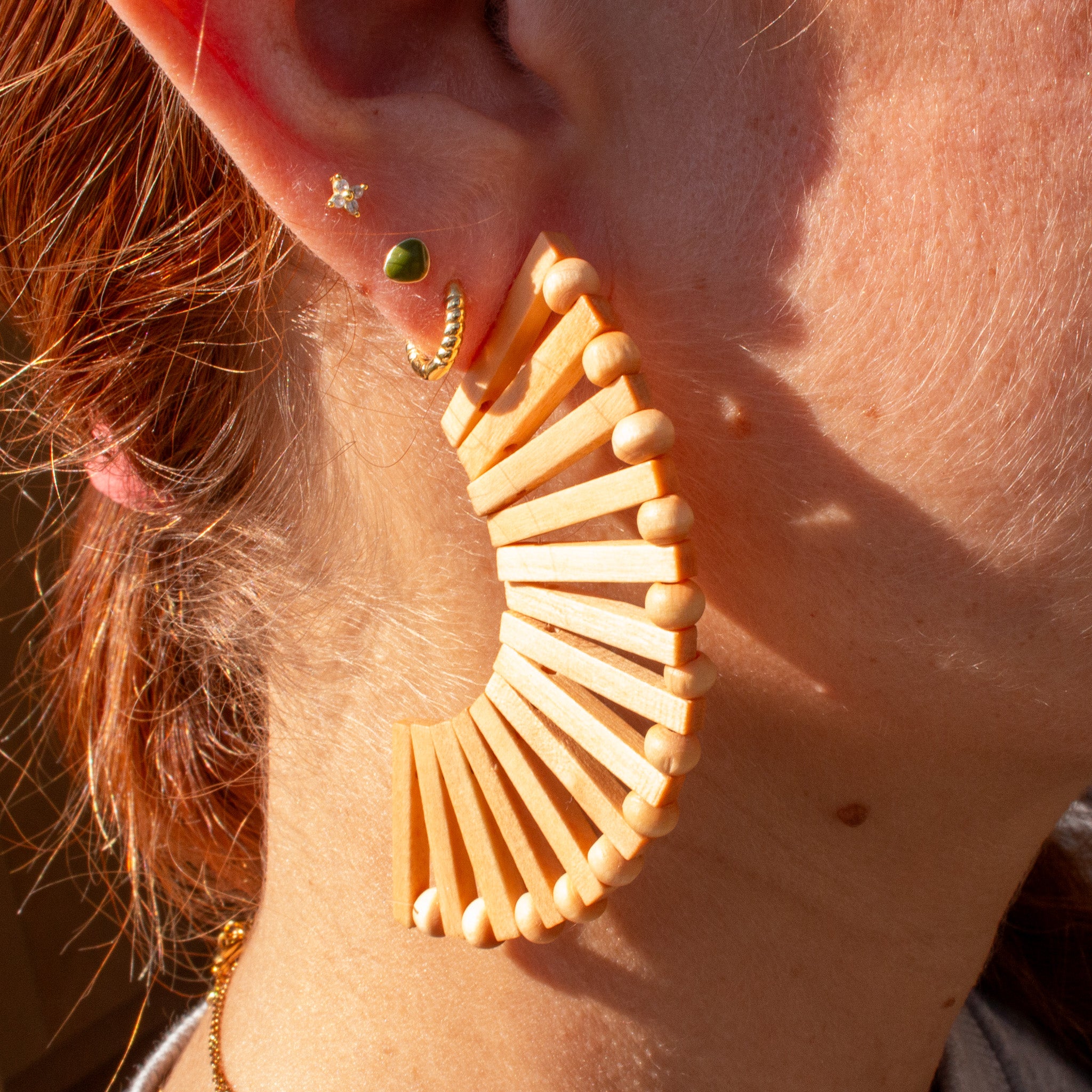 Wood Eclipse Earrings