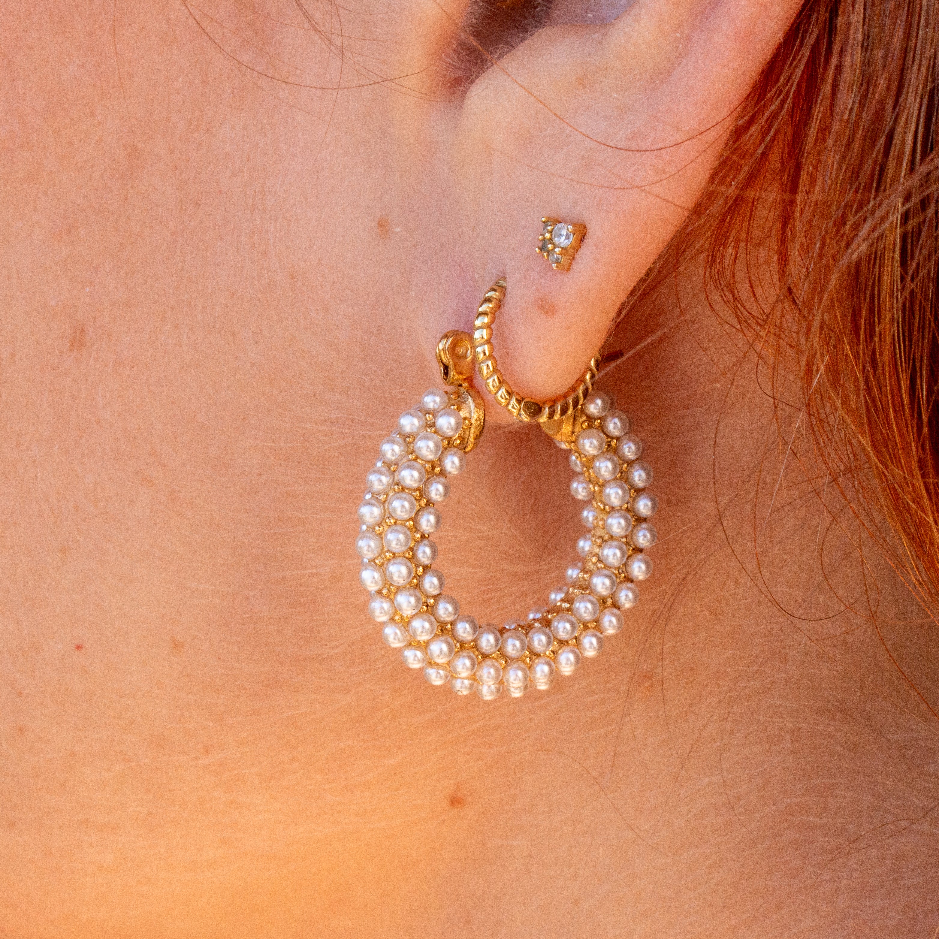 Stippled Pearl Earrings