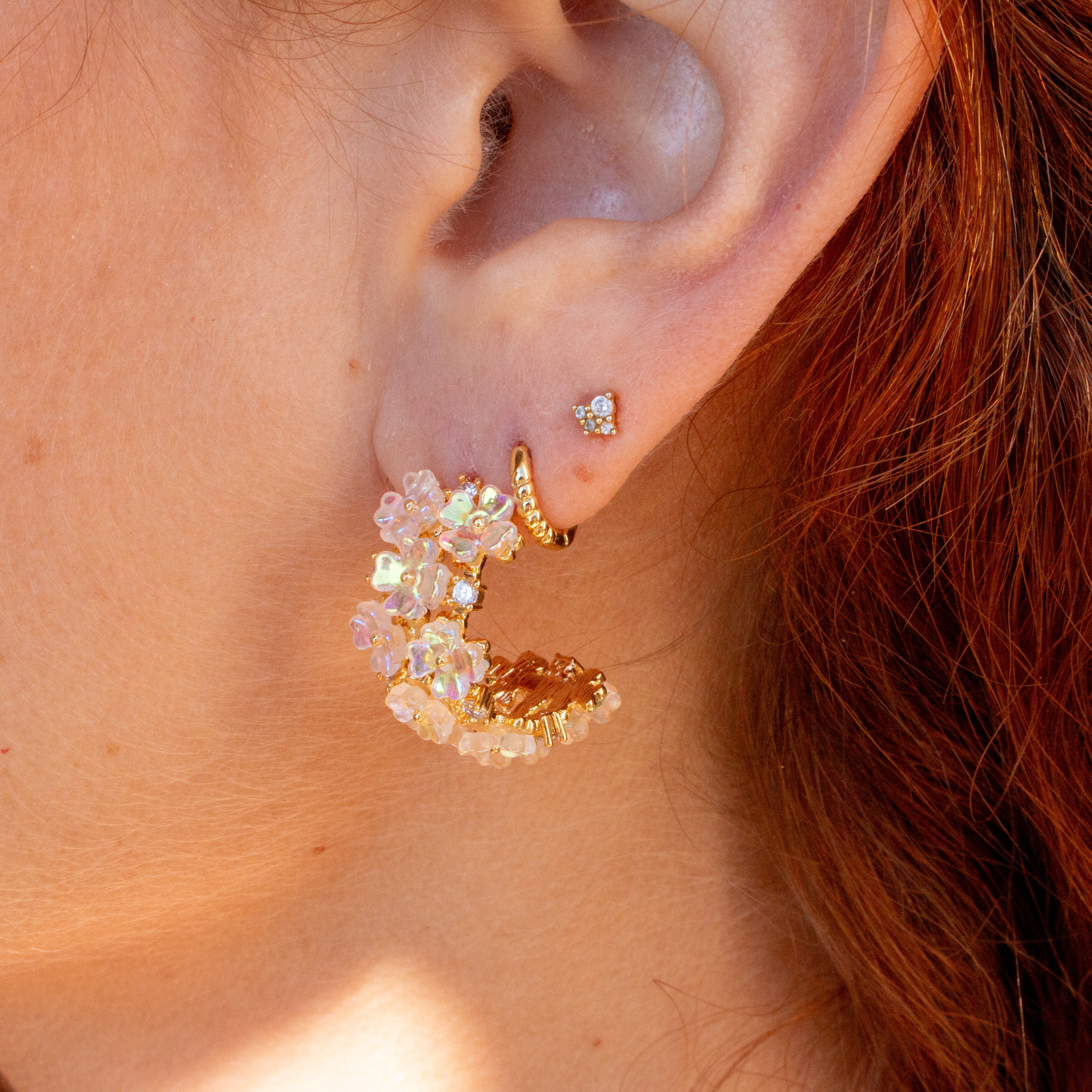 Flower and CZ Hoops
