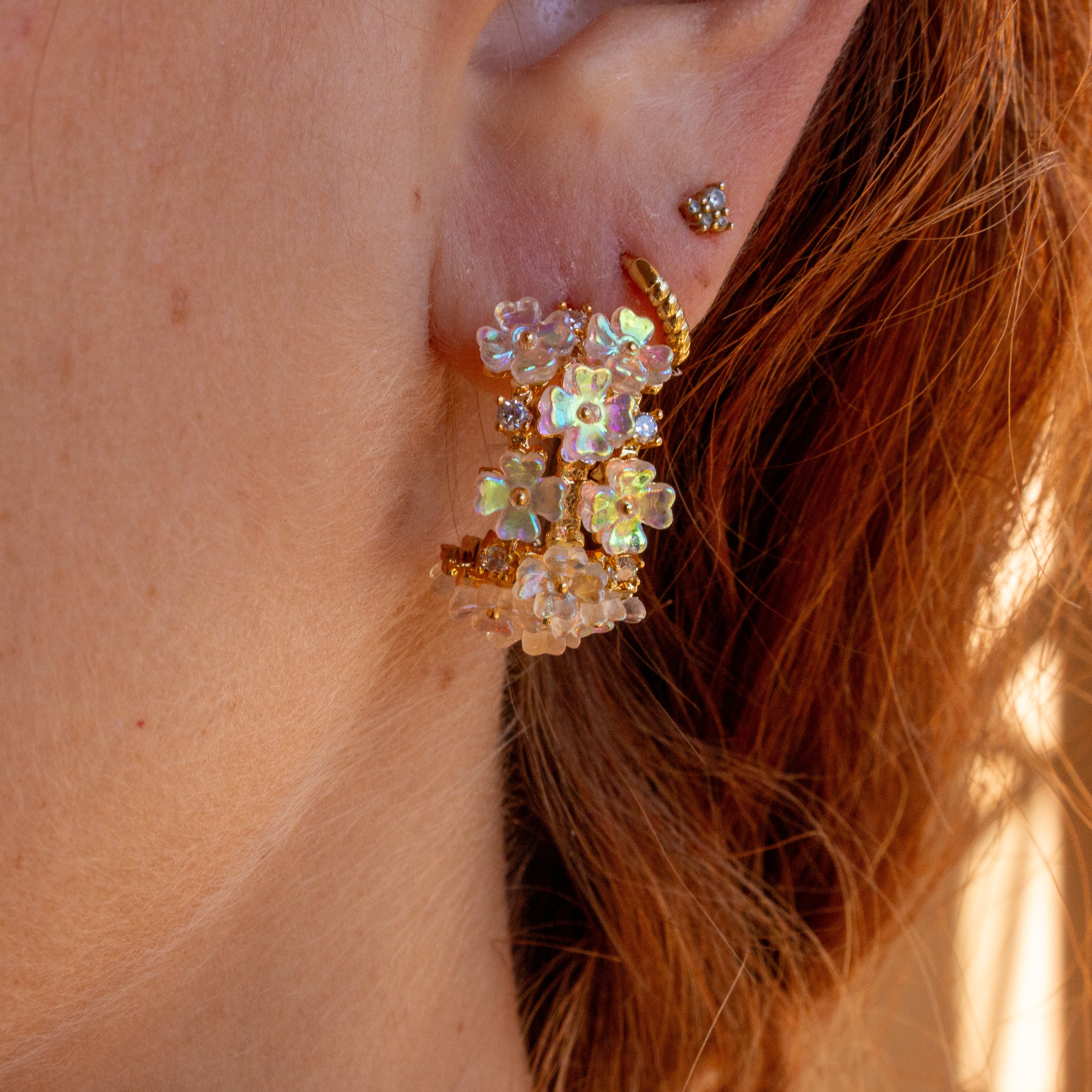 Flower and CZ Hoops