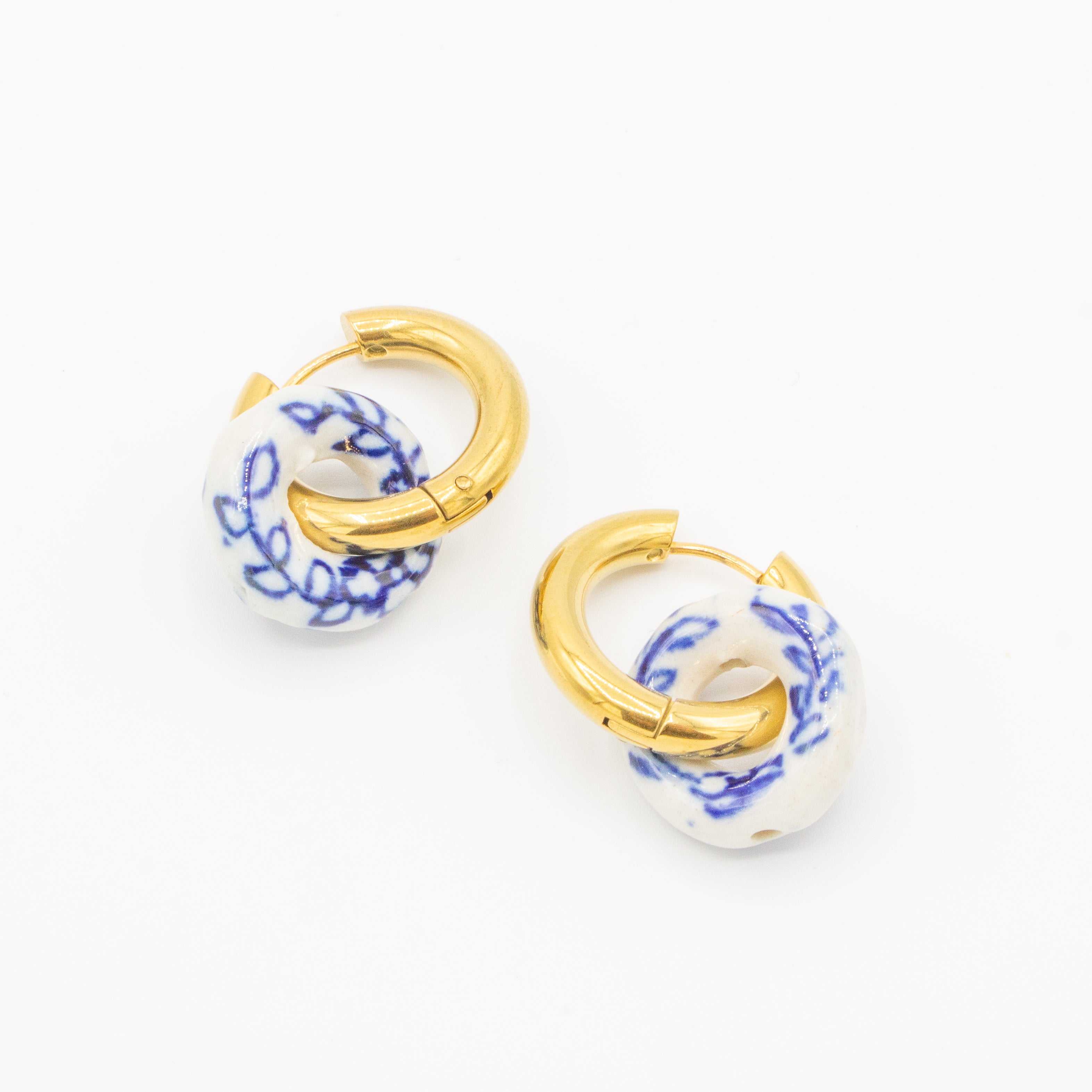 Watercolor Design Dangle Hoops