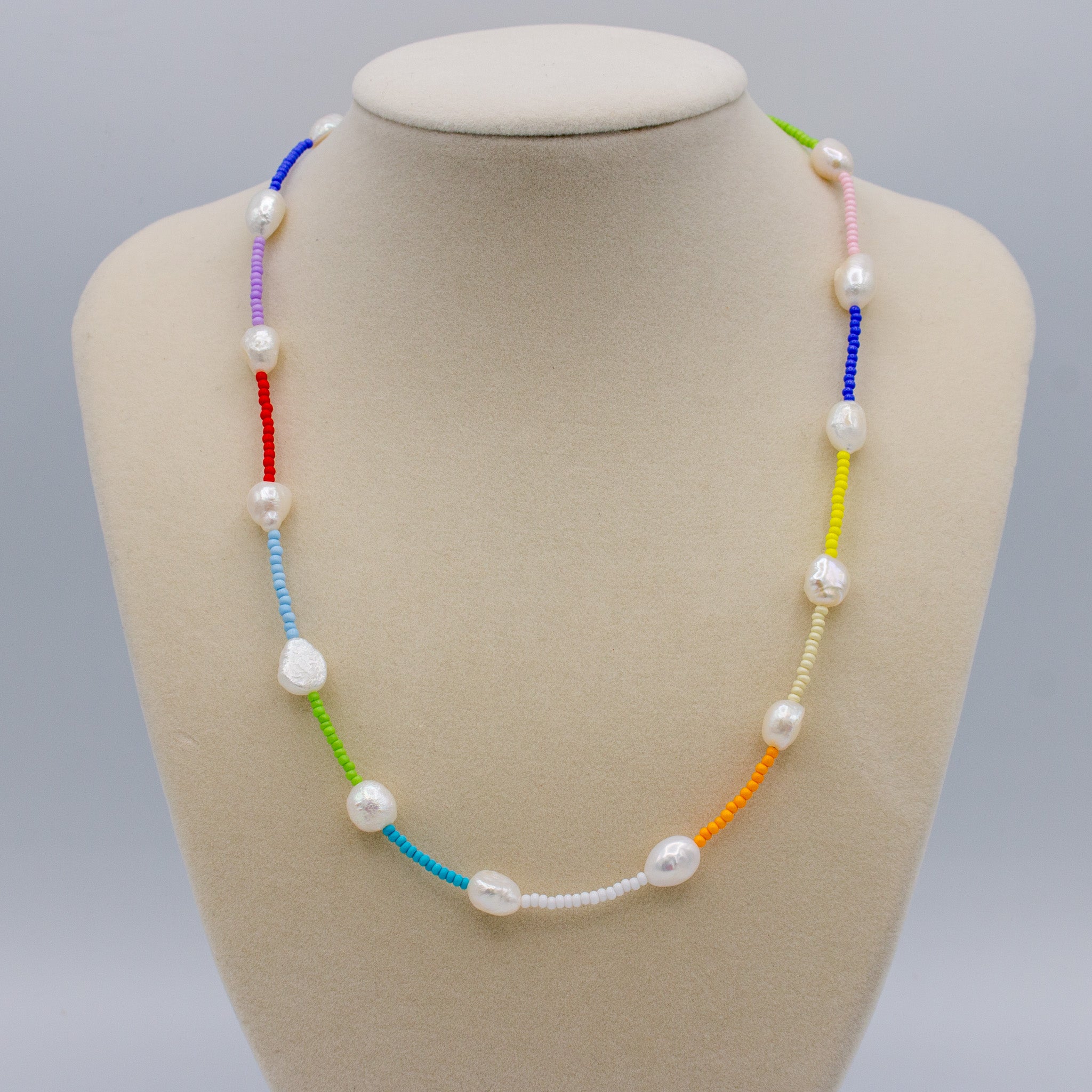 Colorful Pearl & Bead Necklace