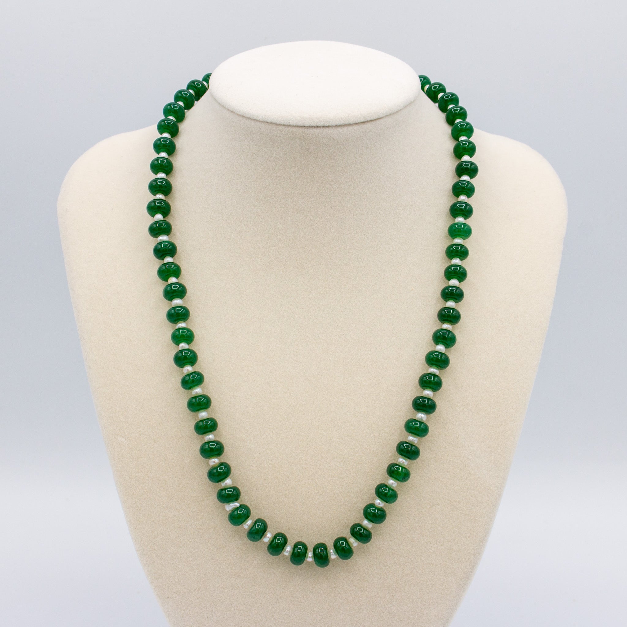 Emerald + Pearl Stone Necklace