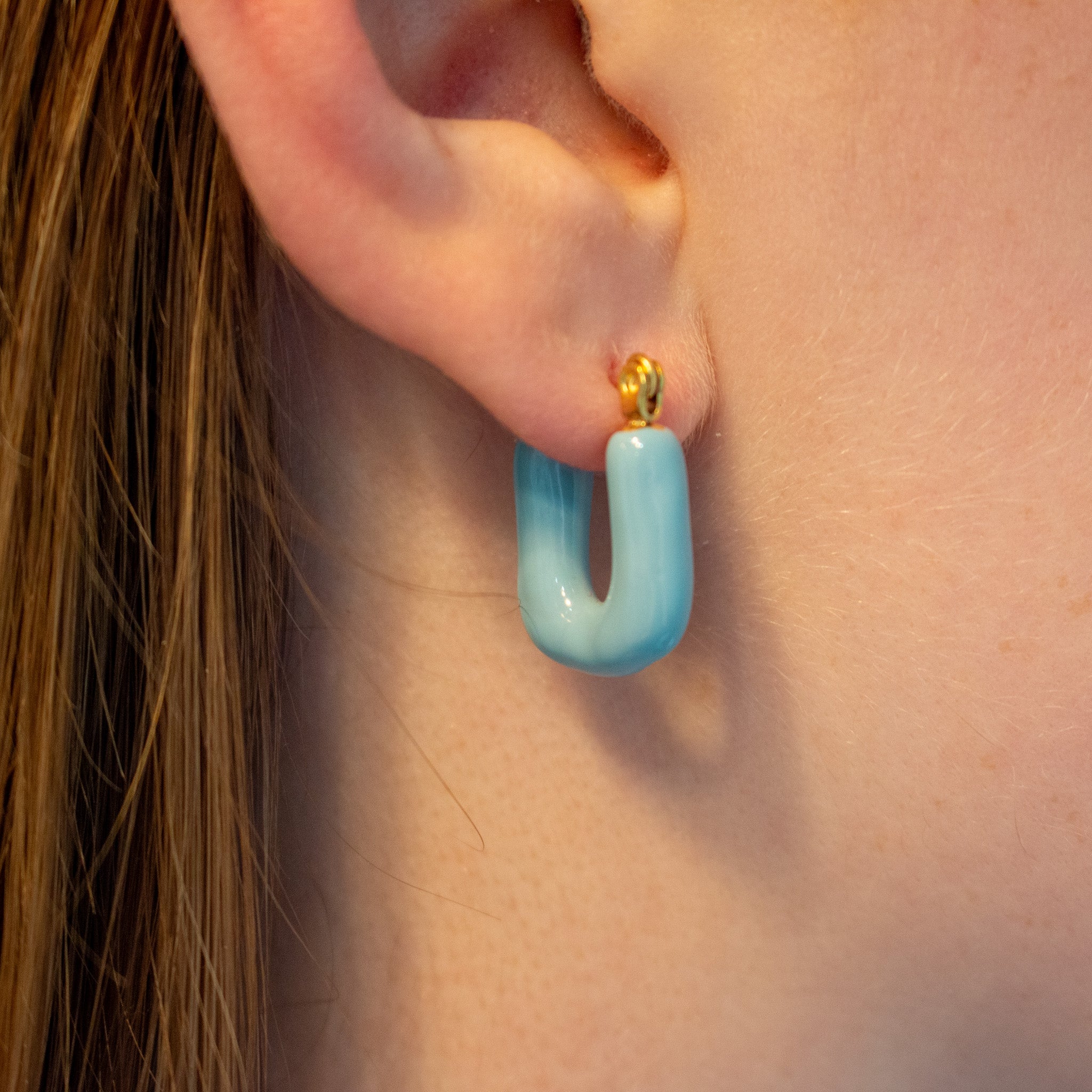 Sky Blue U Earrings