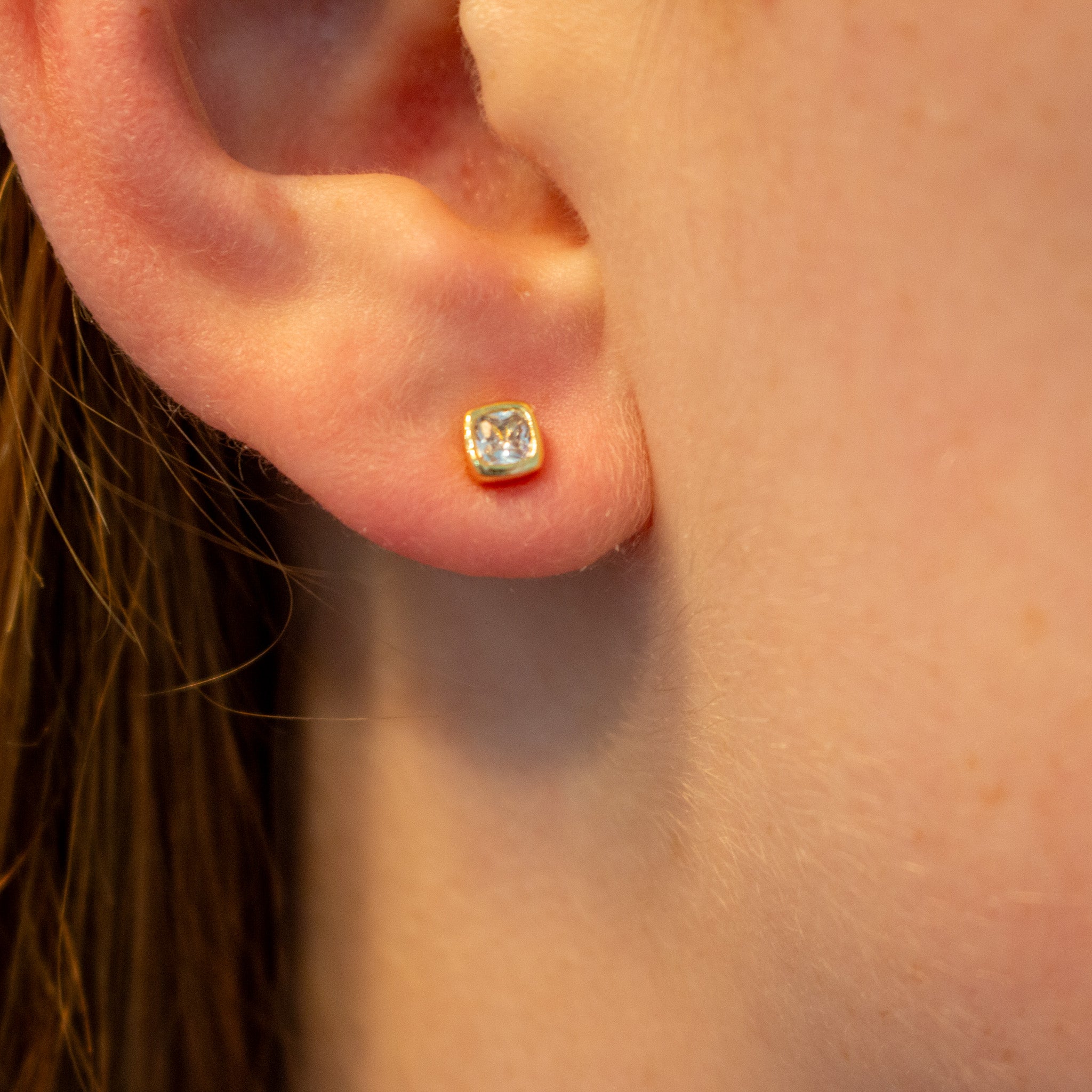 Cz Square Studs