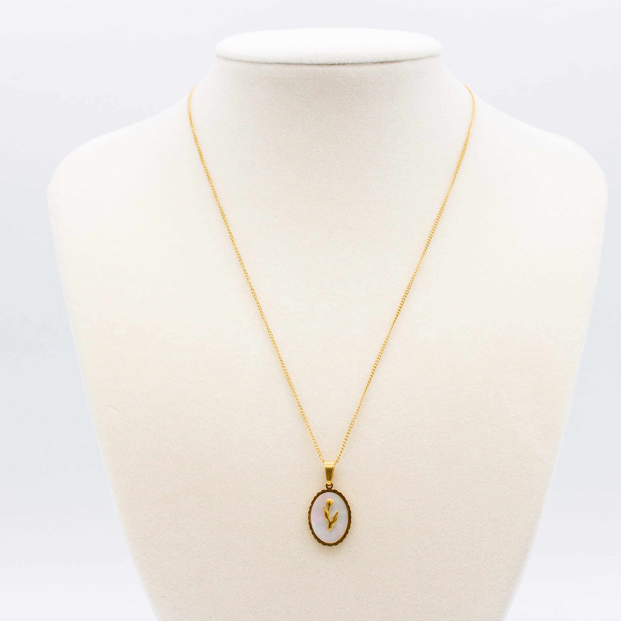 Gilded Pearl Flower Necklace
