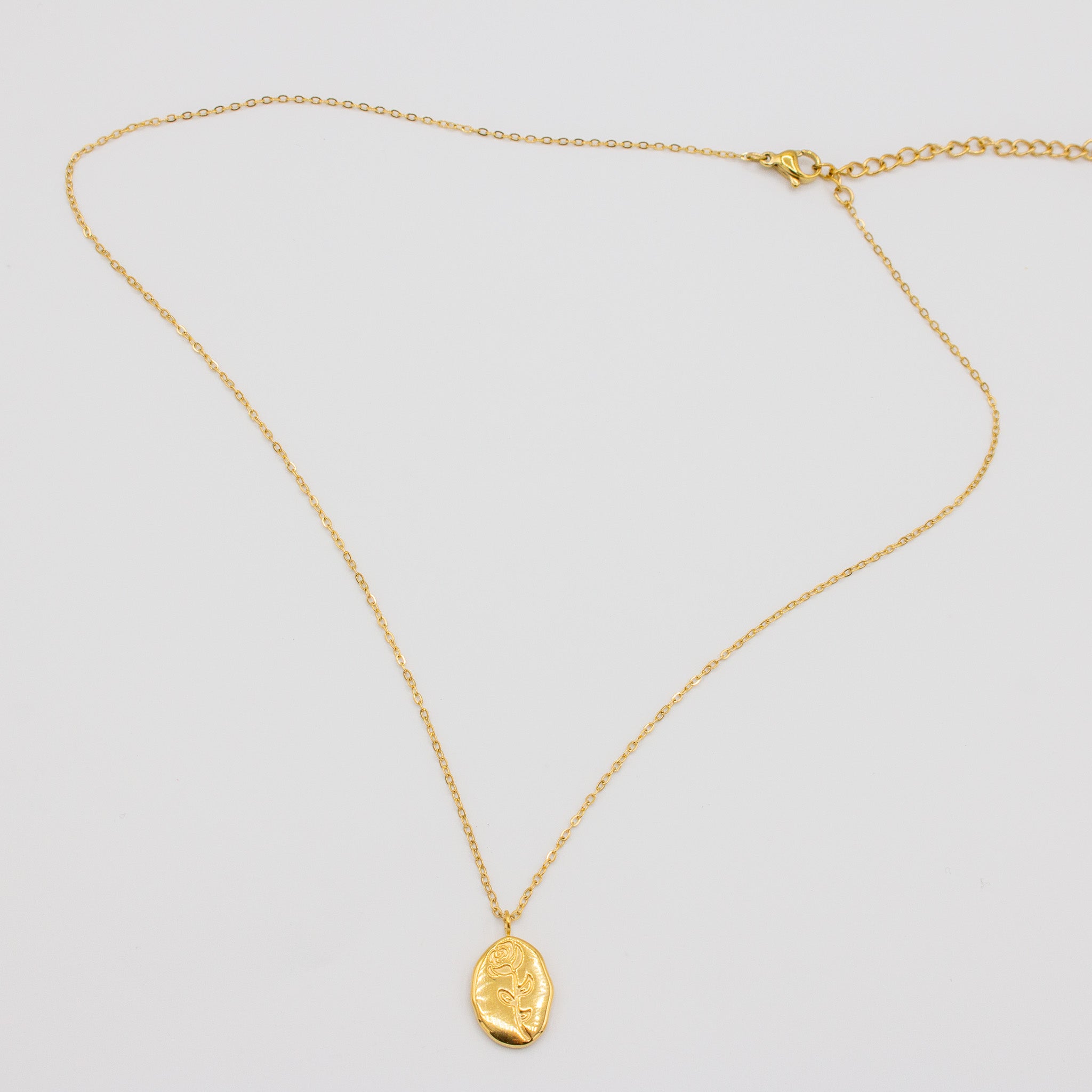 Golden Rose Amulet Necklace