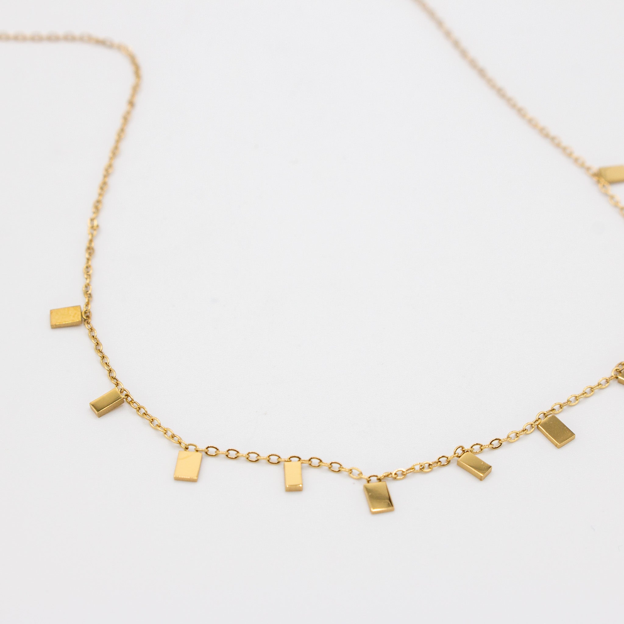 Gold Dainty Square Necklace
