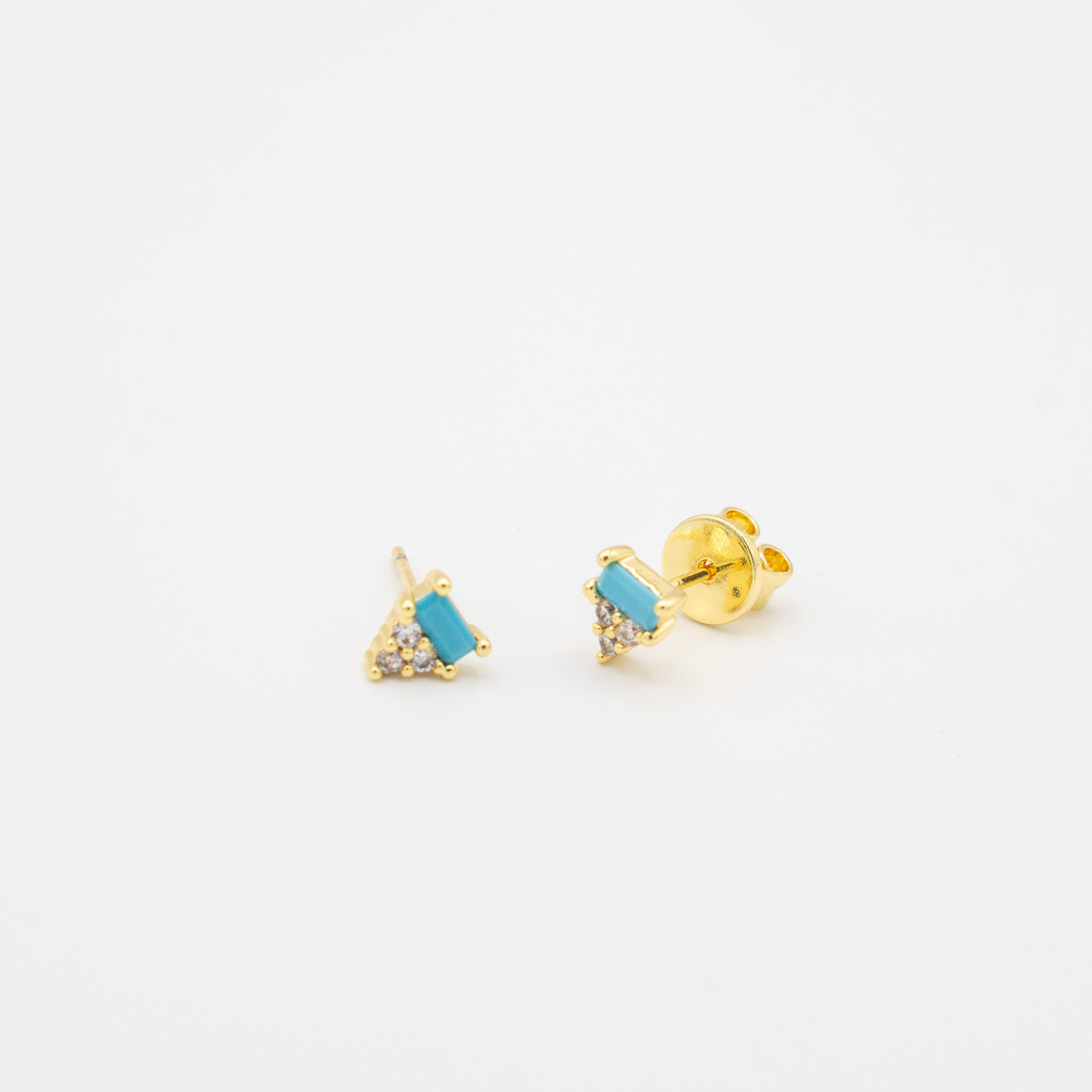 Turquoise Baguette Studs