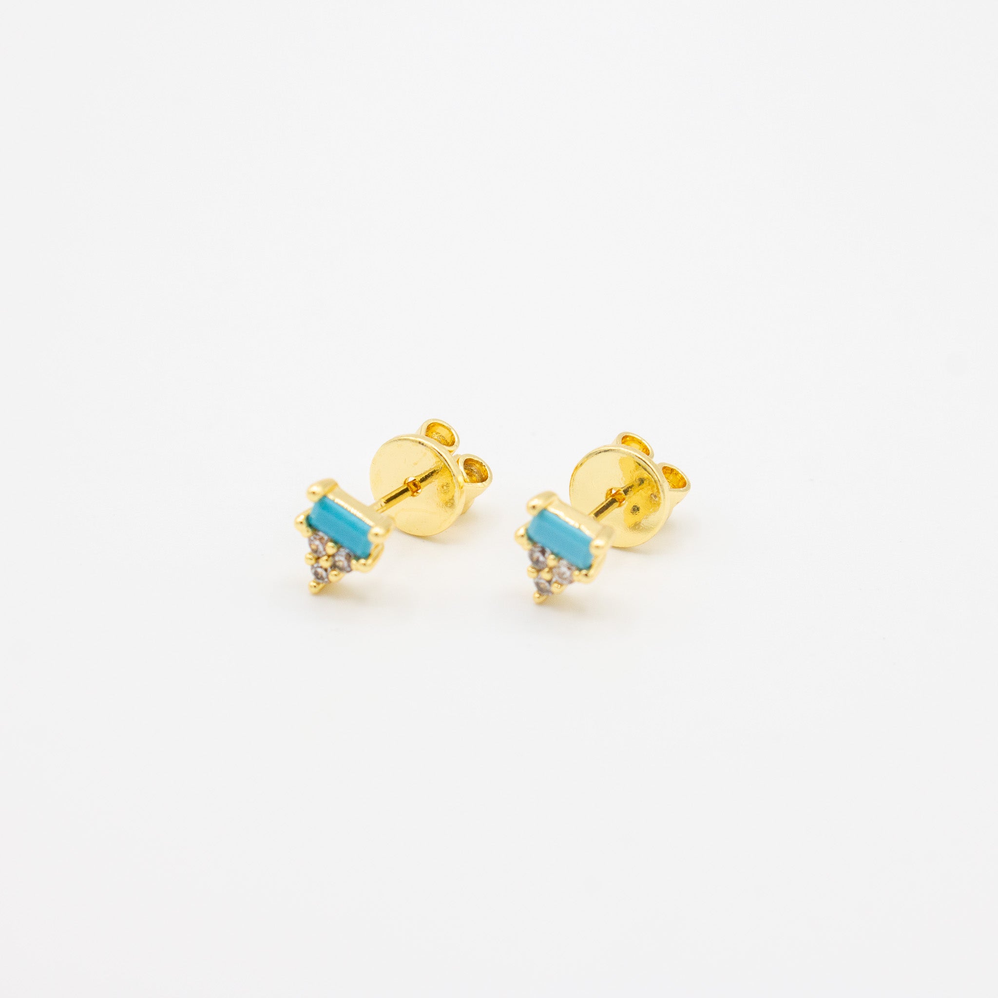Turquoise Baguette Studs