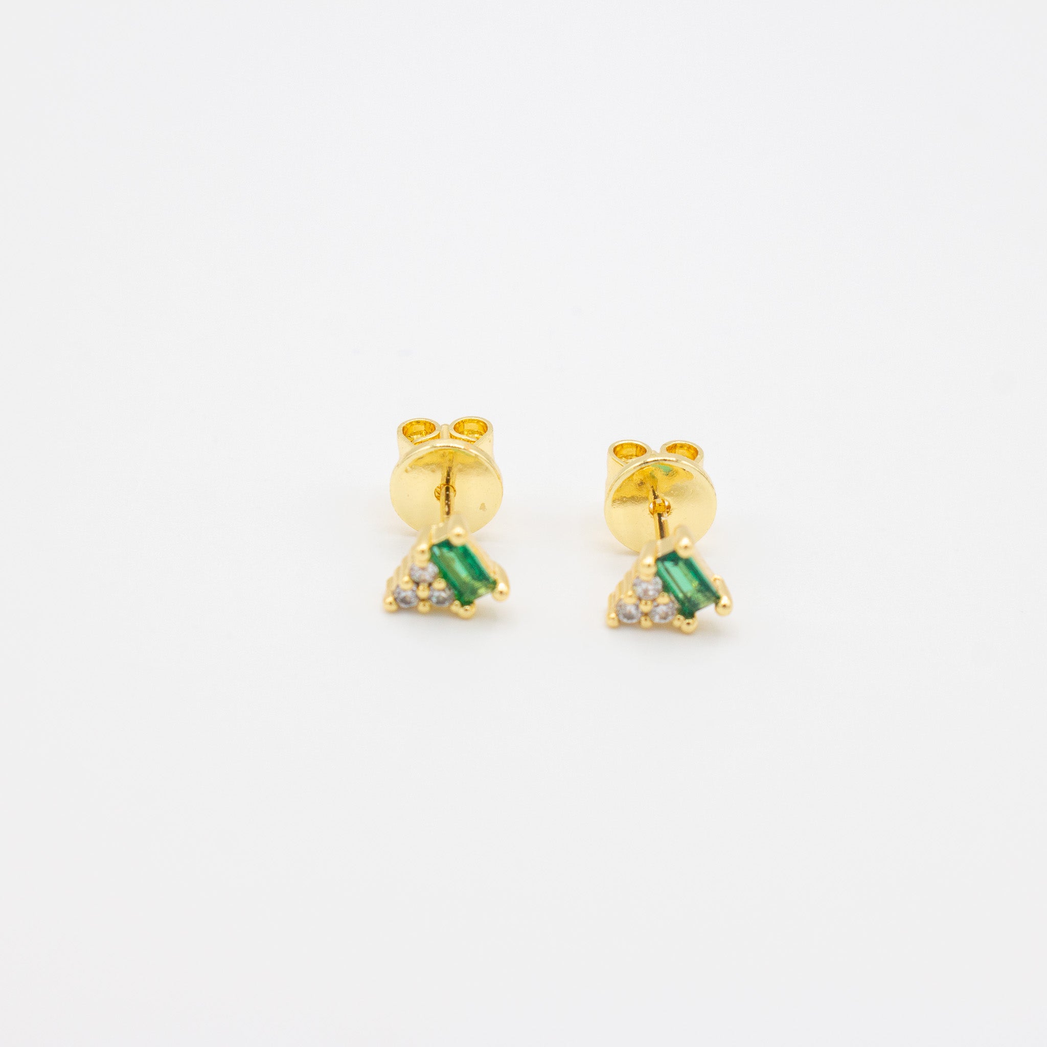 Emerald Baguette Cz Dainty Stud