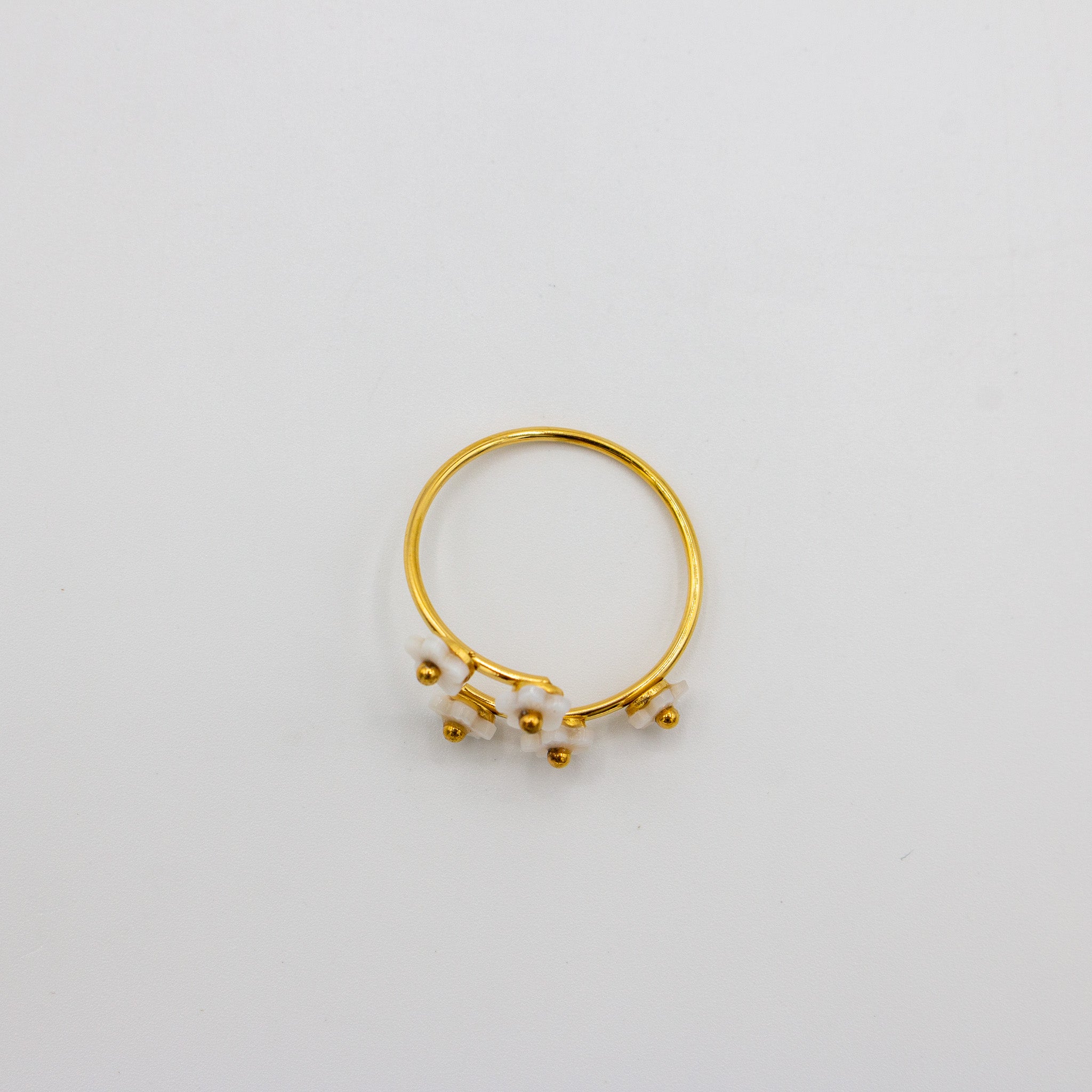 Shell flower Ring - adjustable