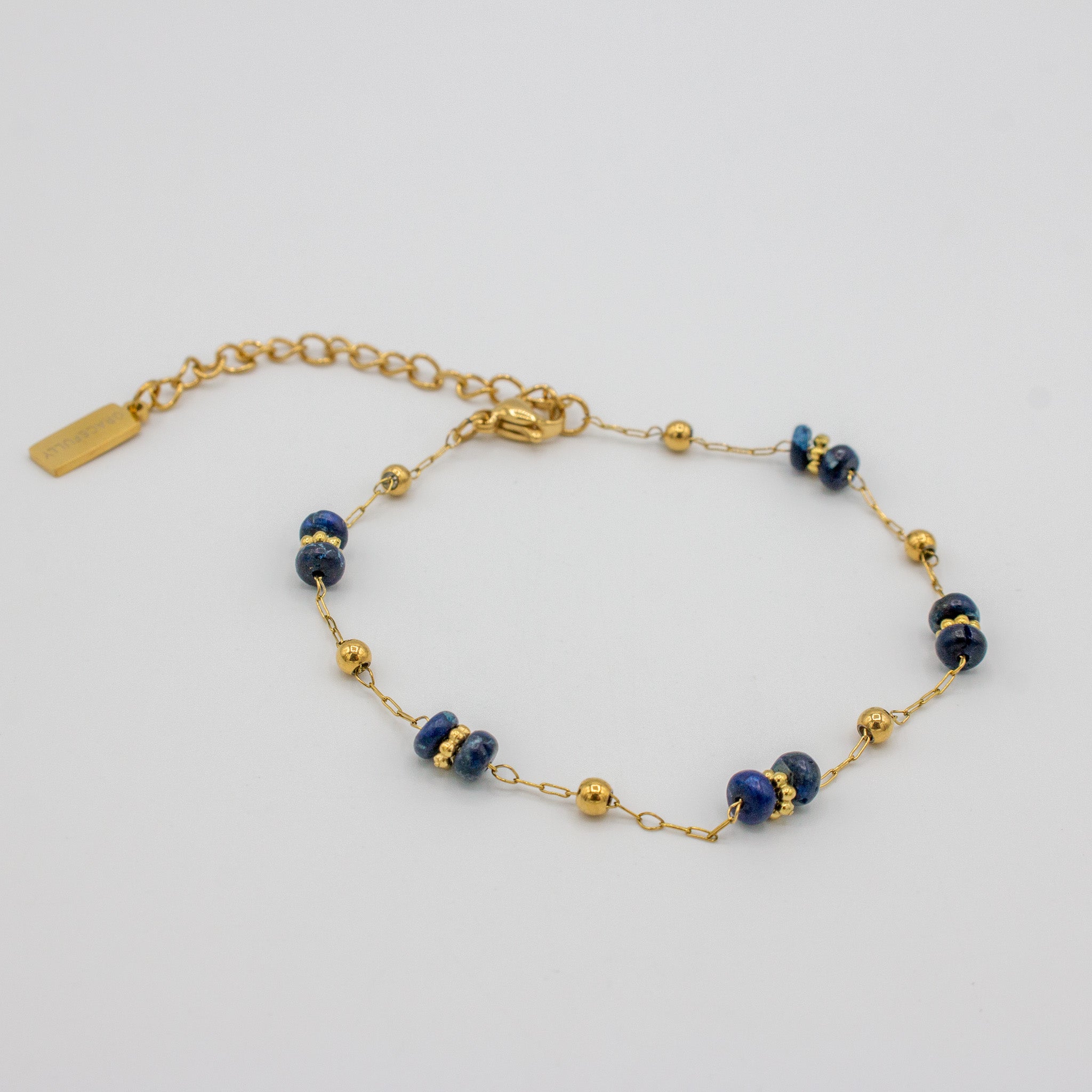Natural Stone Navy Beaded Bracelet