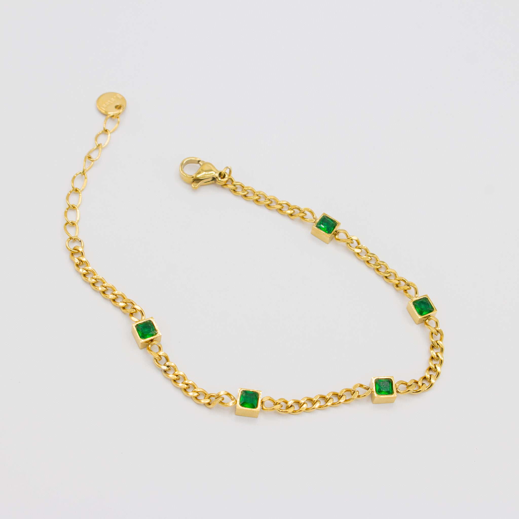 Emerald Square Cz Bracelet