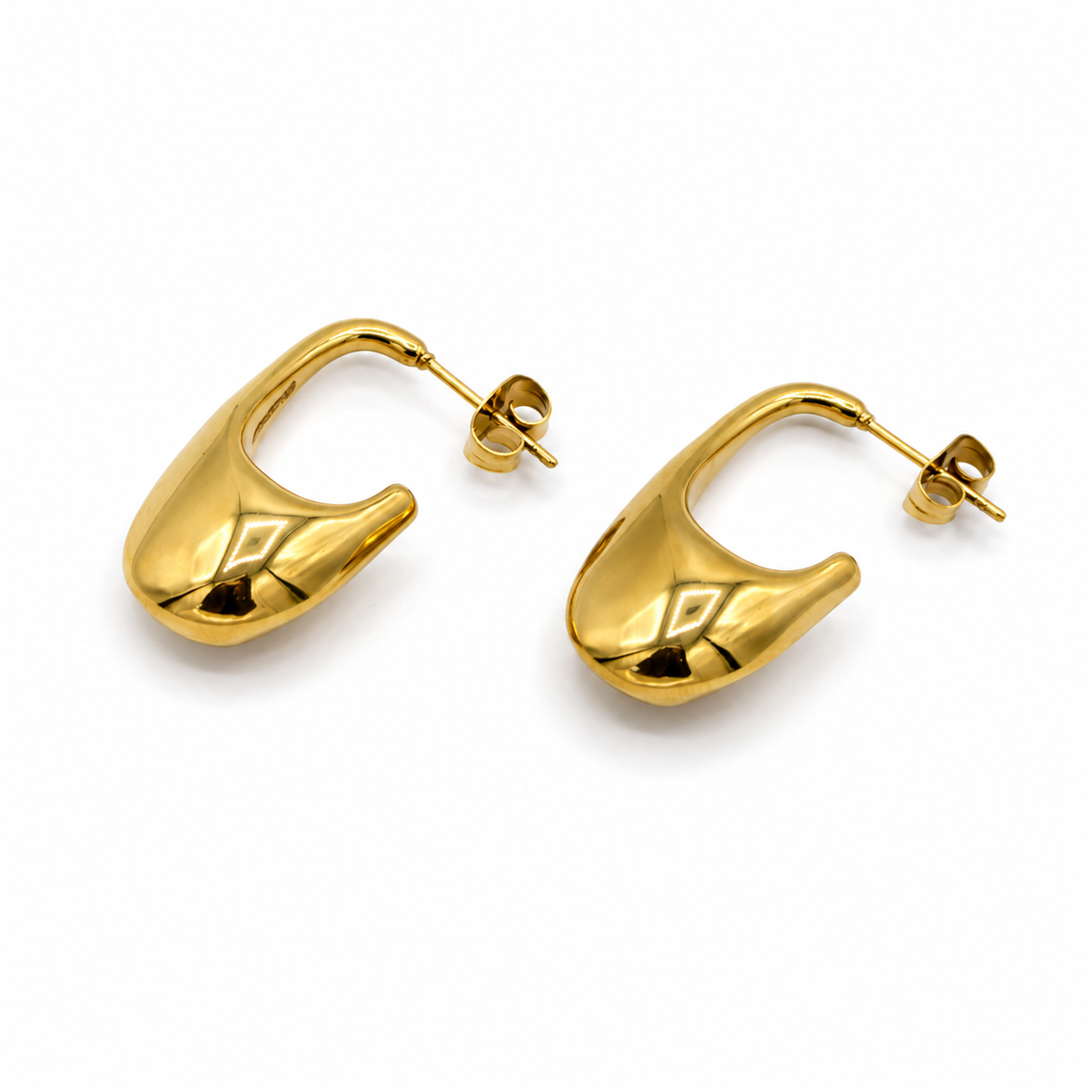 Open Oval Gold Earrings